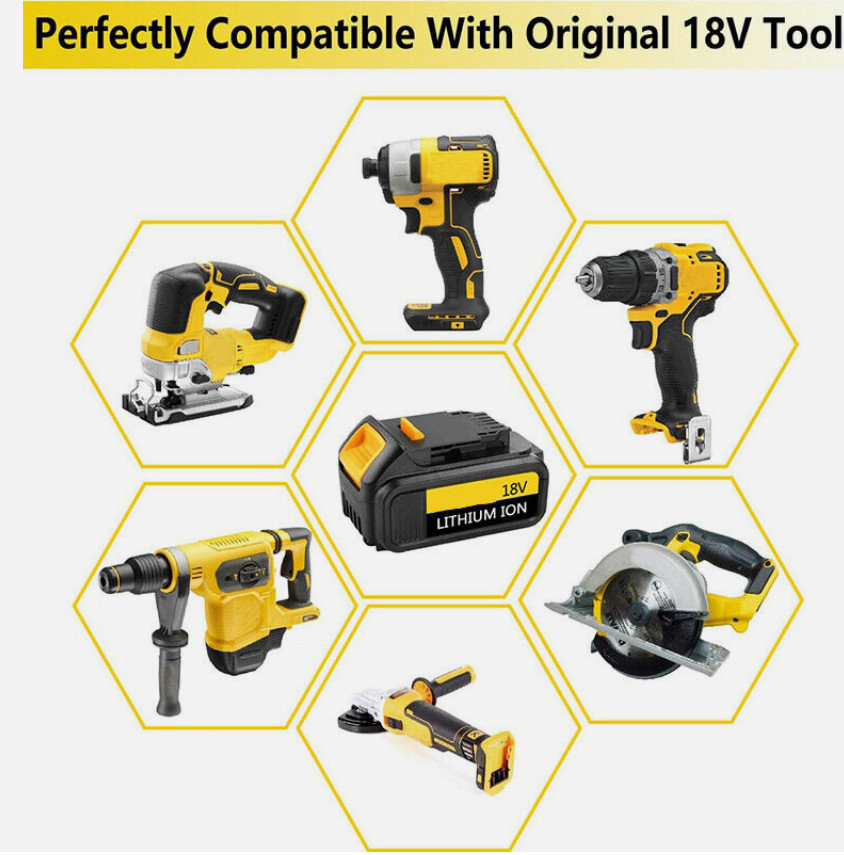 For DeWalt 20V 20 Volt Max 8.0AH 9AH Lithium Battery DCB206-2 DCB205 DCB200-2 US