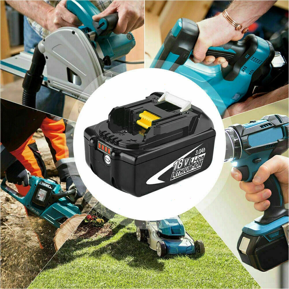 DC18SF 14.4v-18v Multi 4-Ports Fast Charger for Makita and 3.0Ah Battery BL1860B