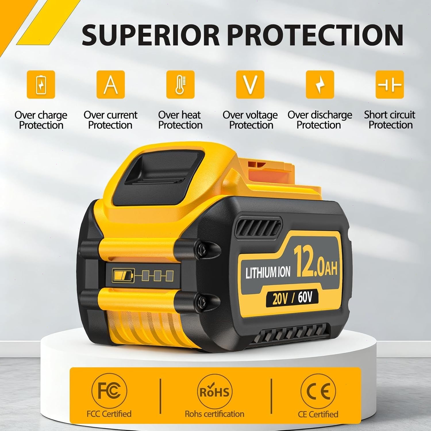 2Pack 12.0Ah for DeWalt FLEXVOLT 20V/60V MAX Battery Lithium-ion DCB609 /Charger