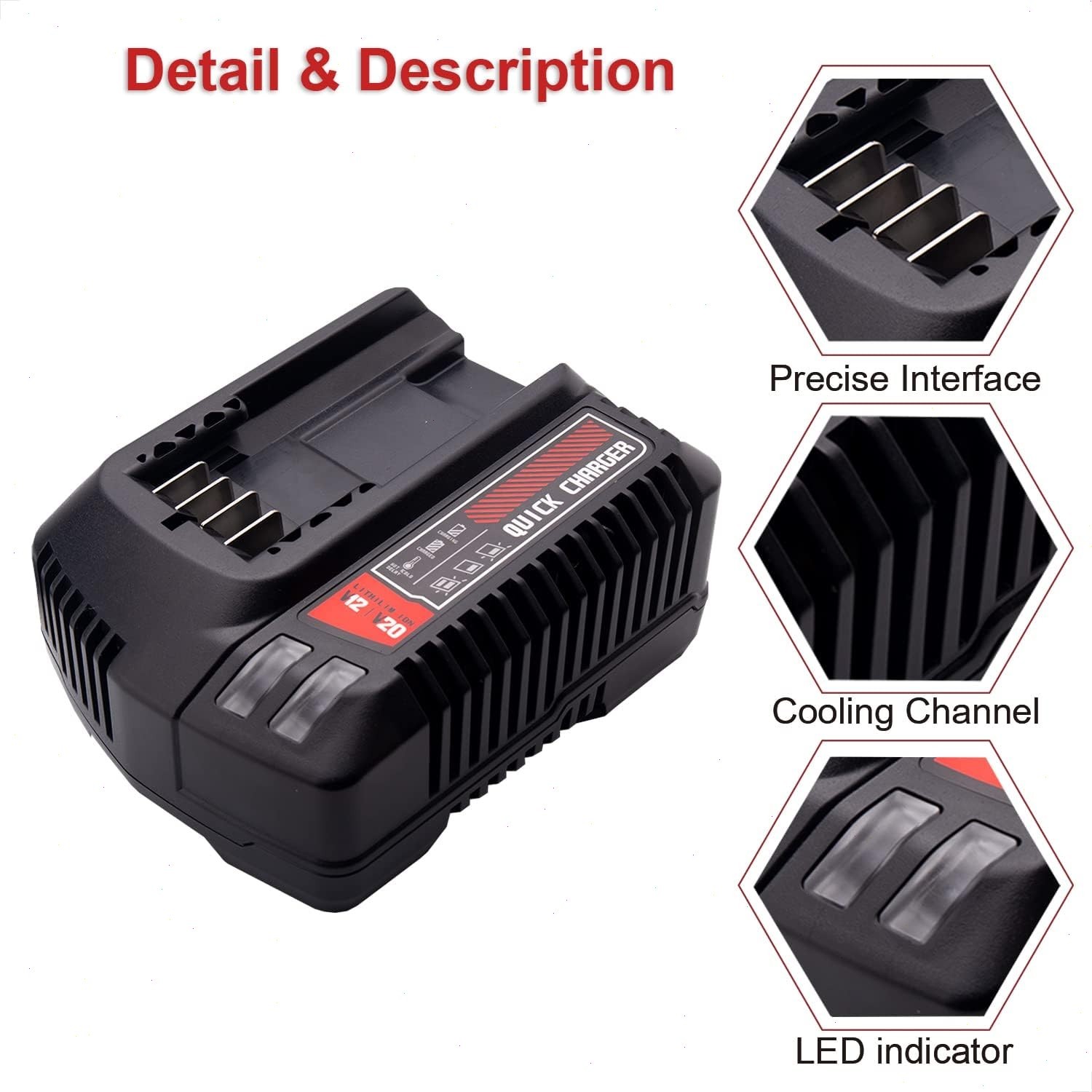 For CRAFTSMAN CMCB100 V20 V12 12V/20V MAX 20-Volt Li-Ion Tool Battery Charger
