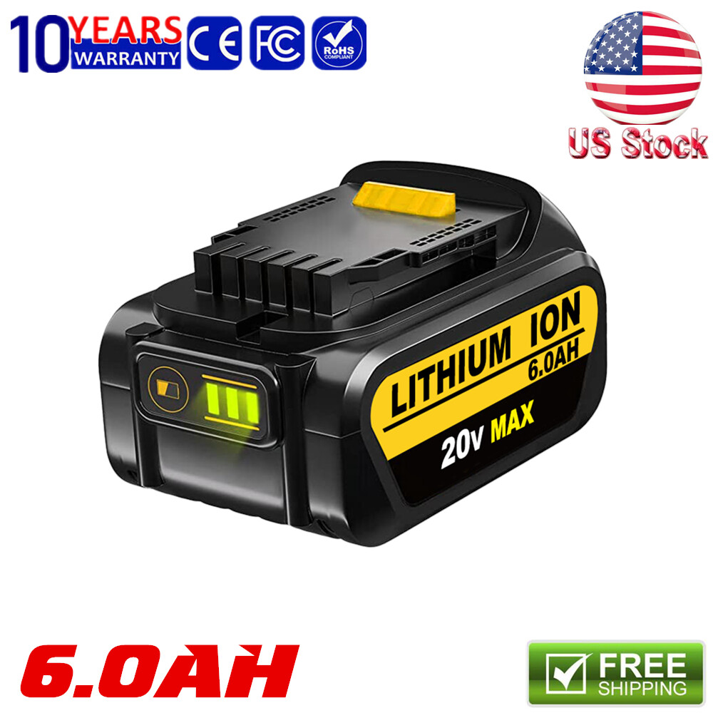 For DeWalt 20V 6Ah Max XR Lithium Ion Compact Battery DCB206-2 DCB205-2/Charger