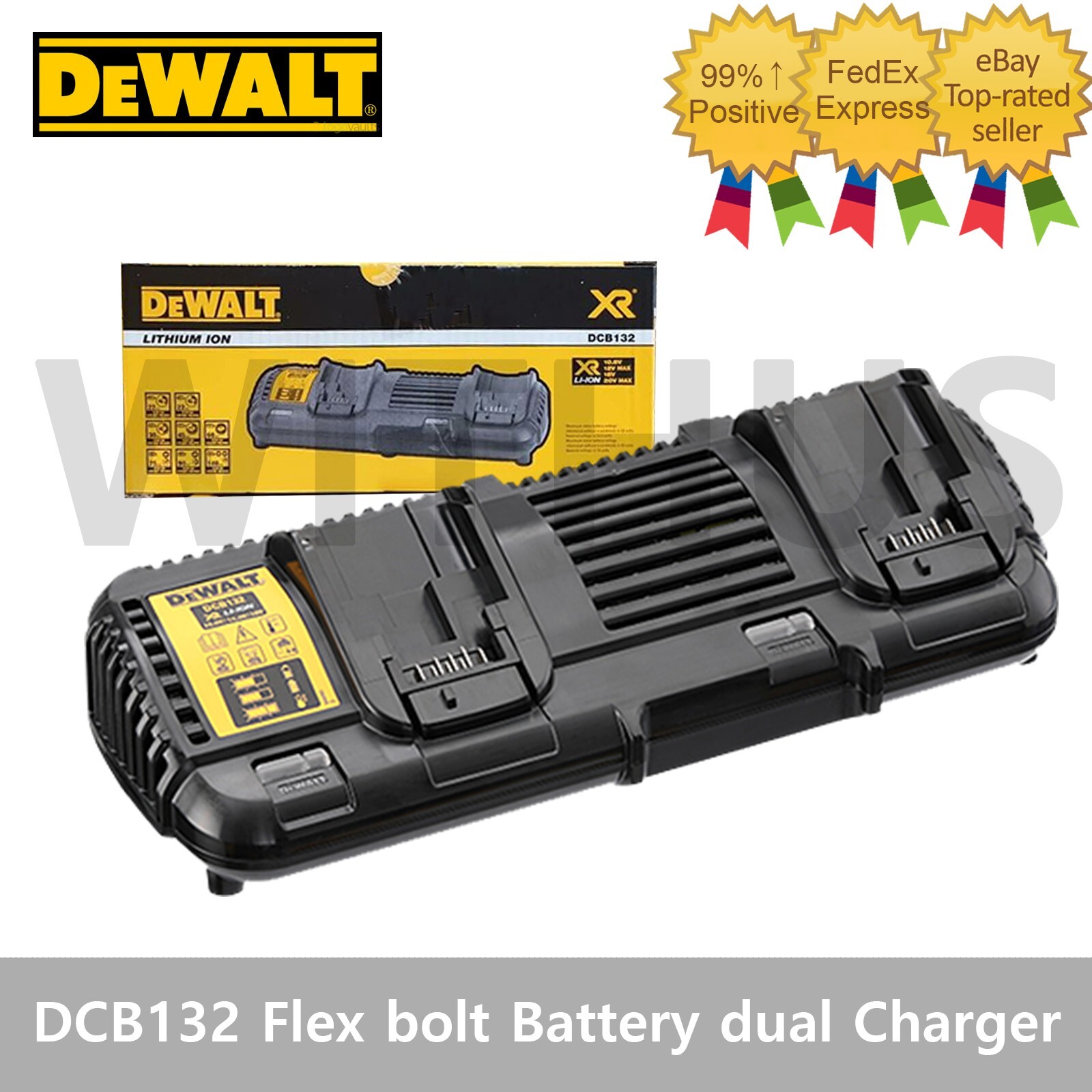 DEWALT DCB132 12V-60V Flex bolt Battery dual Port Charger for 220~240V – Fedex