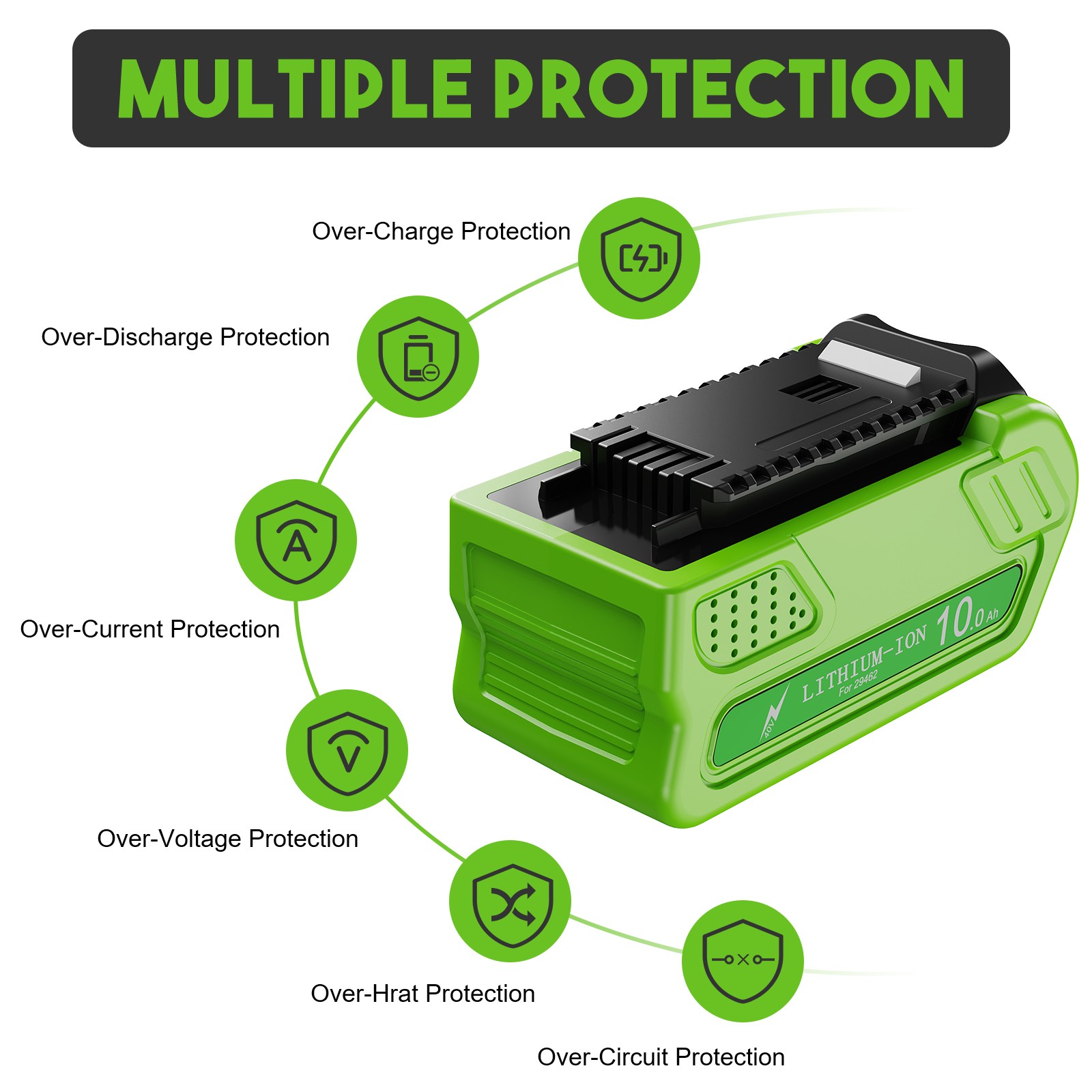 9.0AH Battery/Charger For Greenworks 40Volt Battery 29462 29482 29472 40V