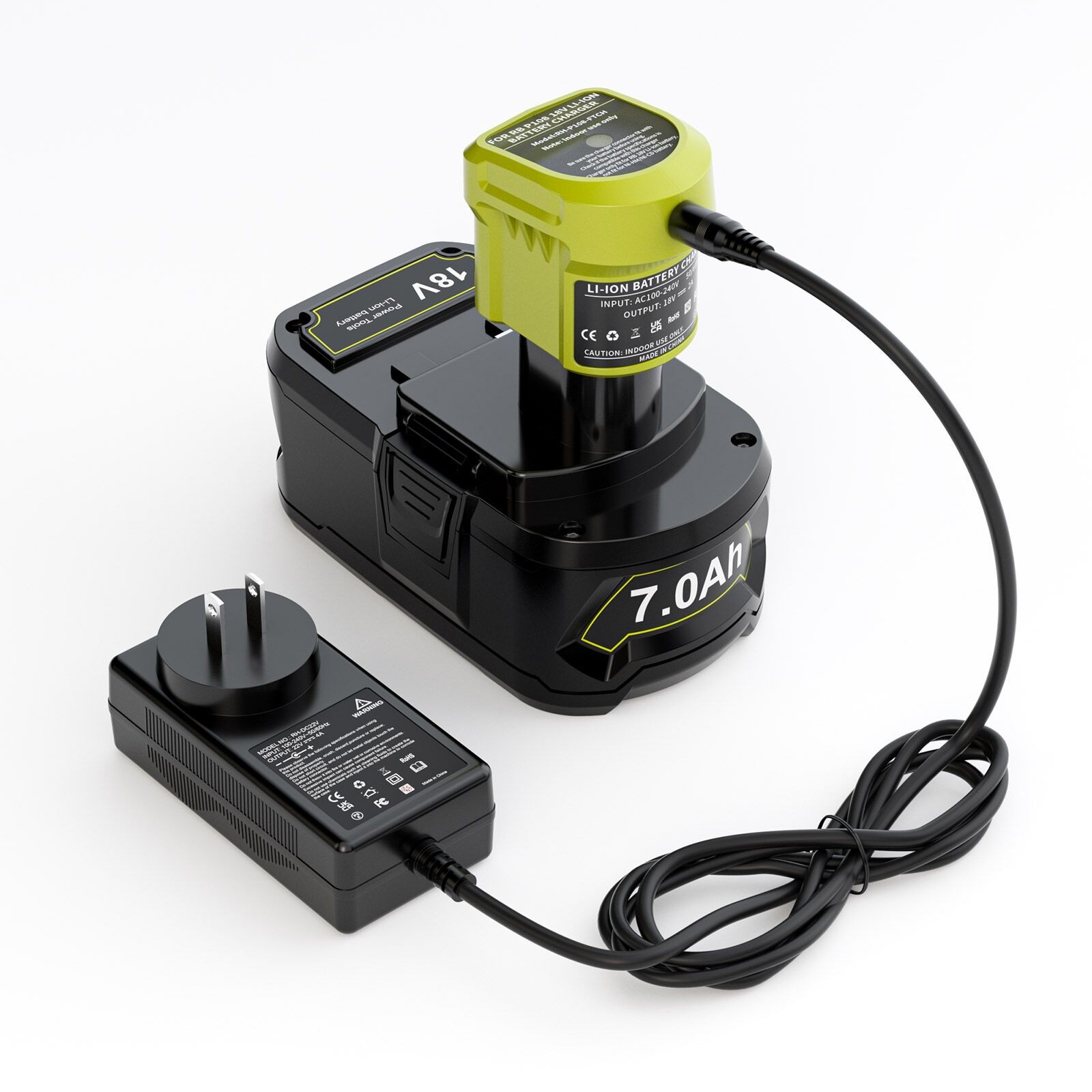 For RYOBI P105 Charger P117 18V One Plus High Capacity Lithium ion Battery US.
