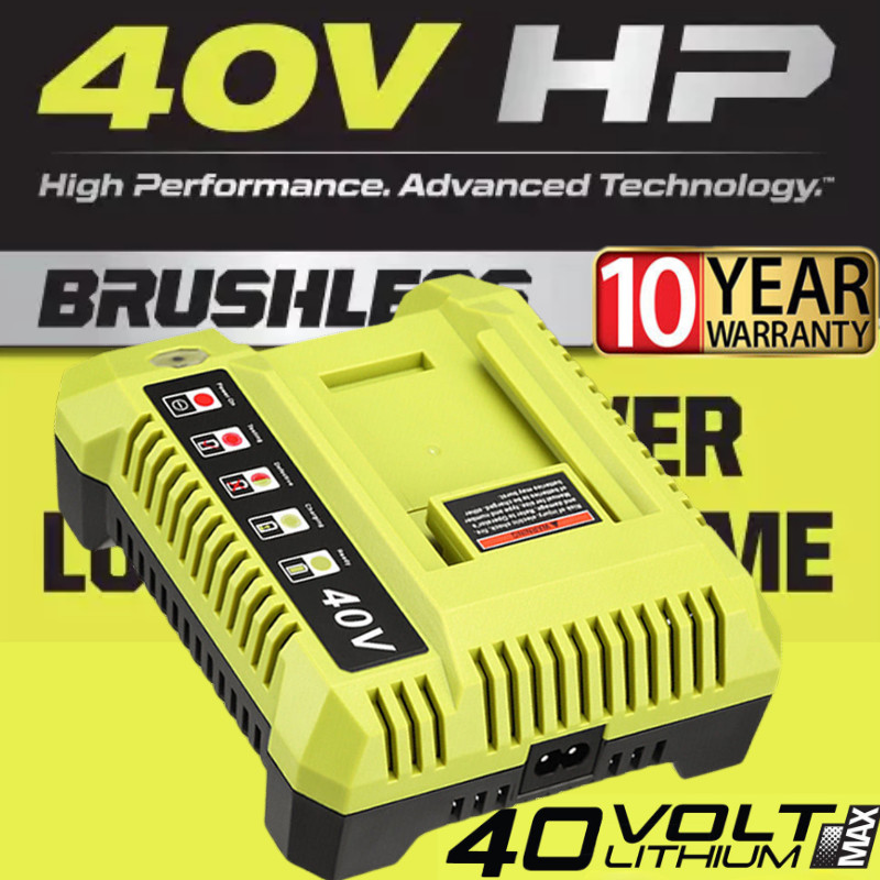 2X Battery & Charger For Ryobi 40V With LED Lithium-Ion 40-Volt OP406VNM OP40602