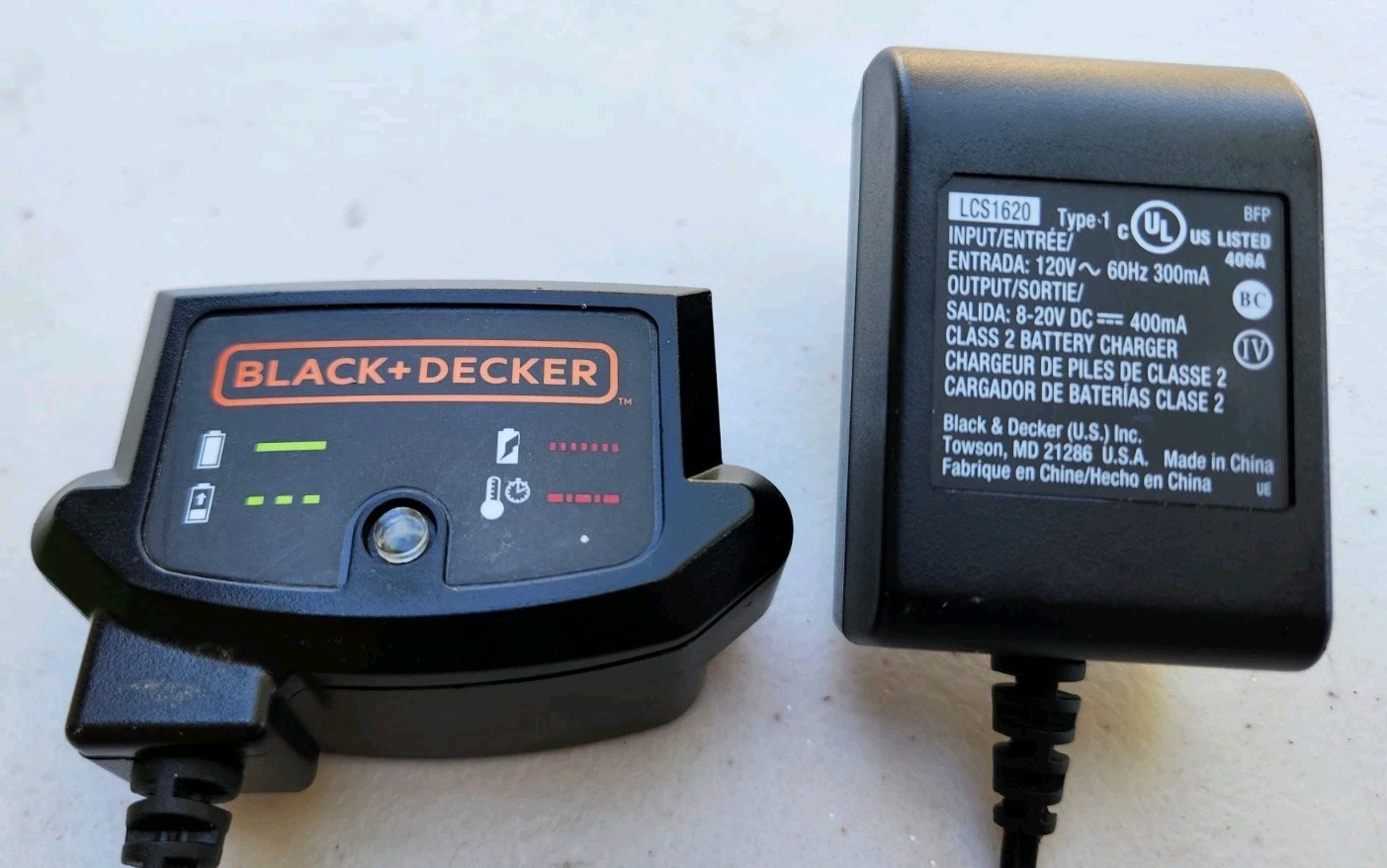 Black+Decker LCS1620 20V MAX Lithium-Ion Battery Charger for LBXR20 LBXR2020 Too