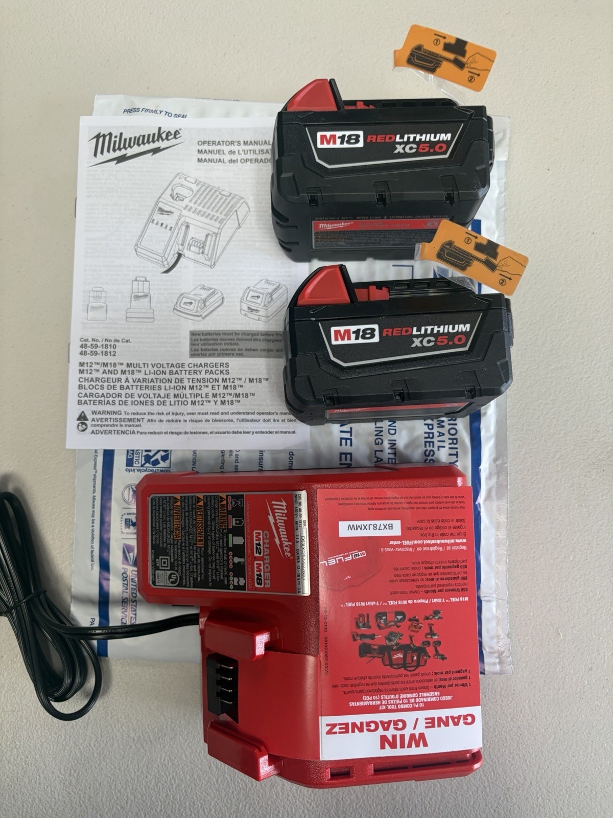 Milwaukee 48-59-1812 M18/M12 Battery Charger & 5.0 AH Batteries | 2025