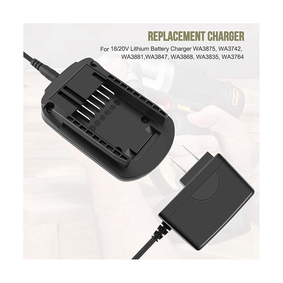 FOR WORX 18V 20V 3.0Ah Lithium Ion Battery Charger WA3520 WA2575 WA3525 WA3575