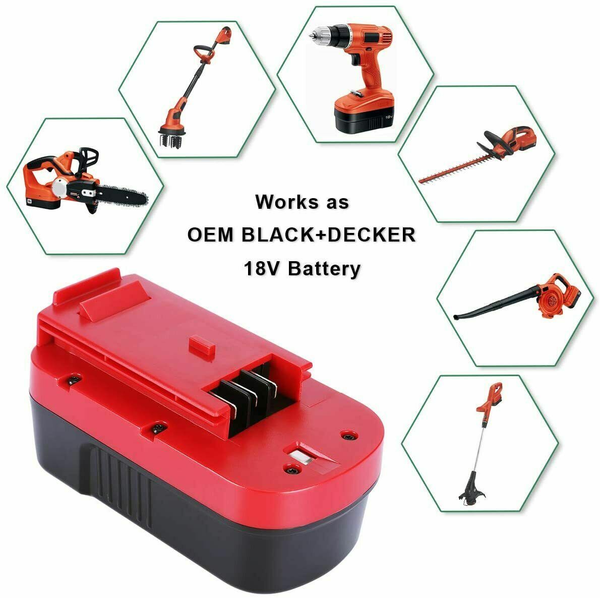 Pack 18V for Black and Decker HPB18 18 Volt 6.0Ah Battery HPB18-OPE 244760-00