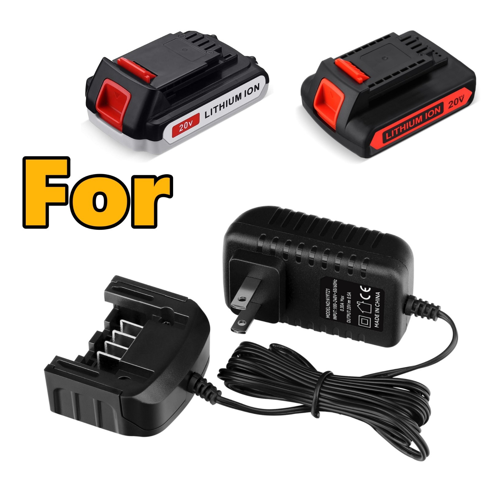 Adapter for Black & Decker 90592363 90571729-01, 90556254-01 Drill Charger