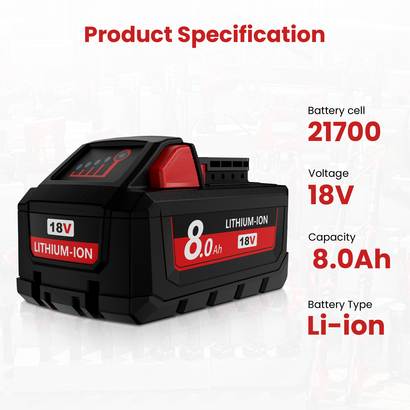 2x For Milwaukee 18v M18 Lithium 8.0 AH Extended Capacity Battery 48-11-1860 ??