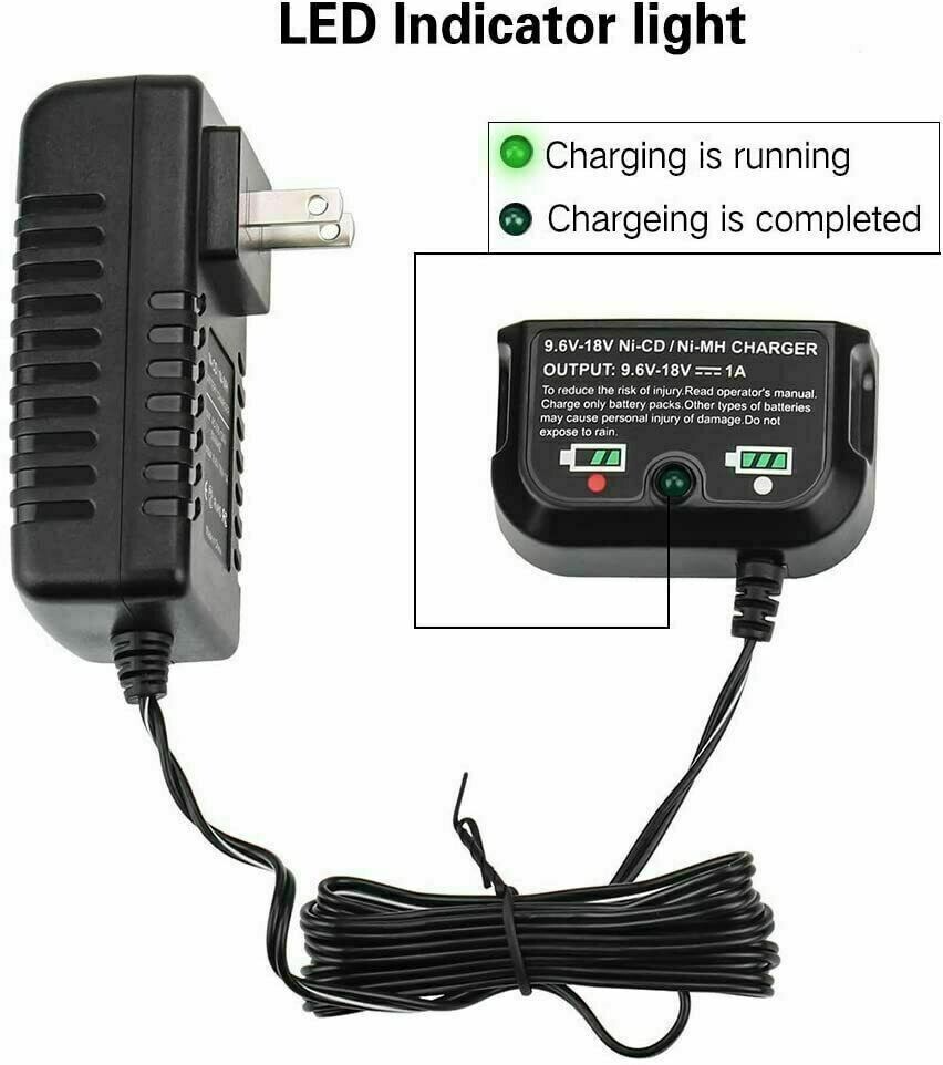 Battery Charger 18V for Black &Decker HPB18 HPB18-OPE 9.6V-18V NiCd NiMh Battery