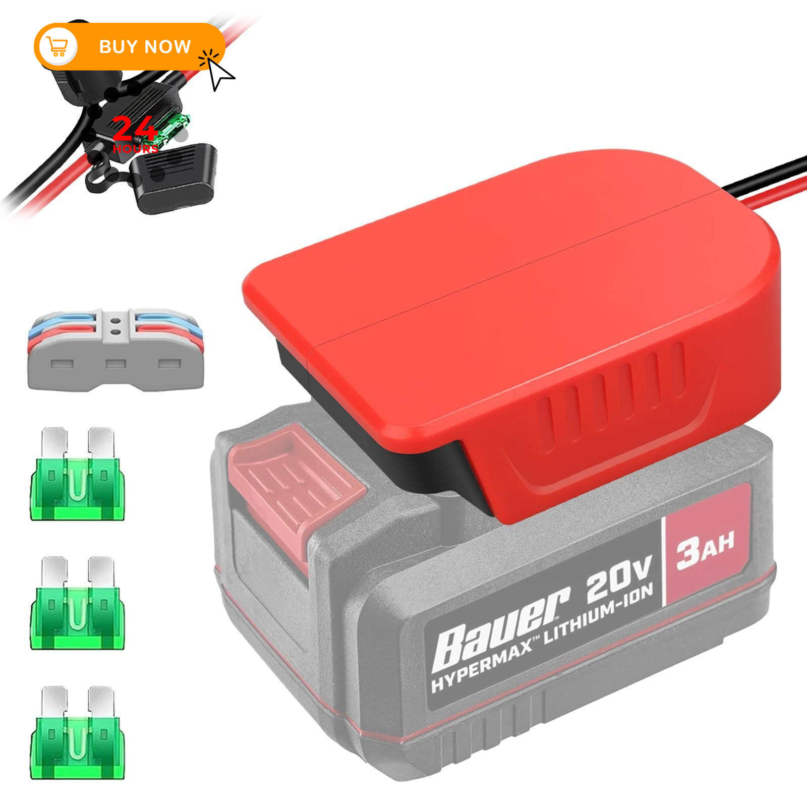 TPDL Power Wheels Adapter for Bauer 20V Battery, DIY Adaptor 20V…