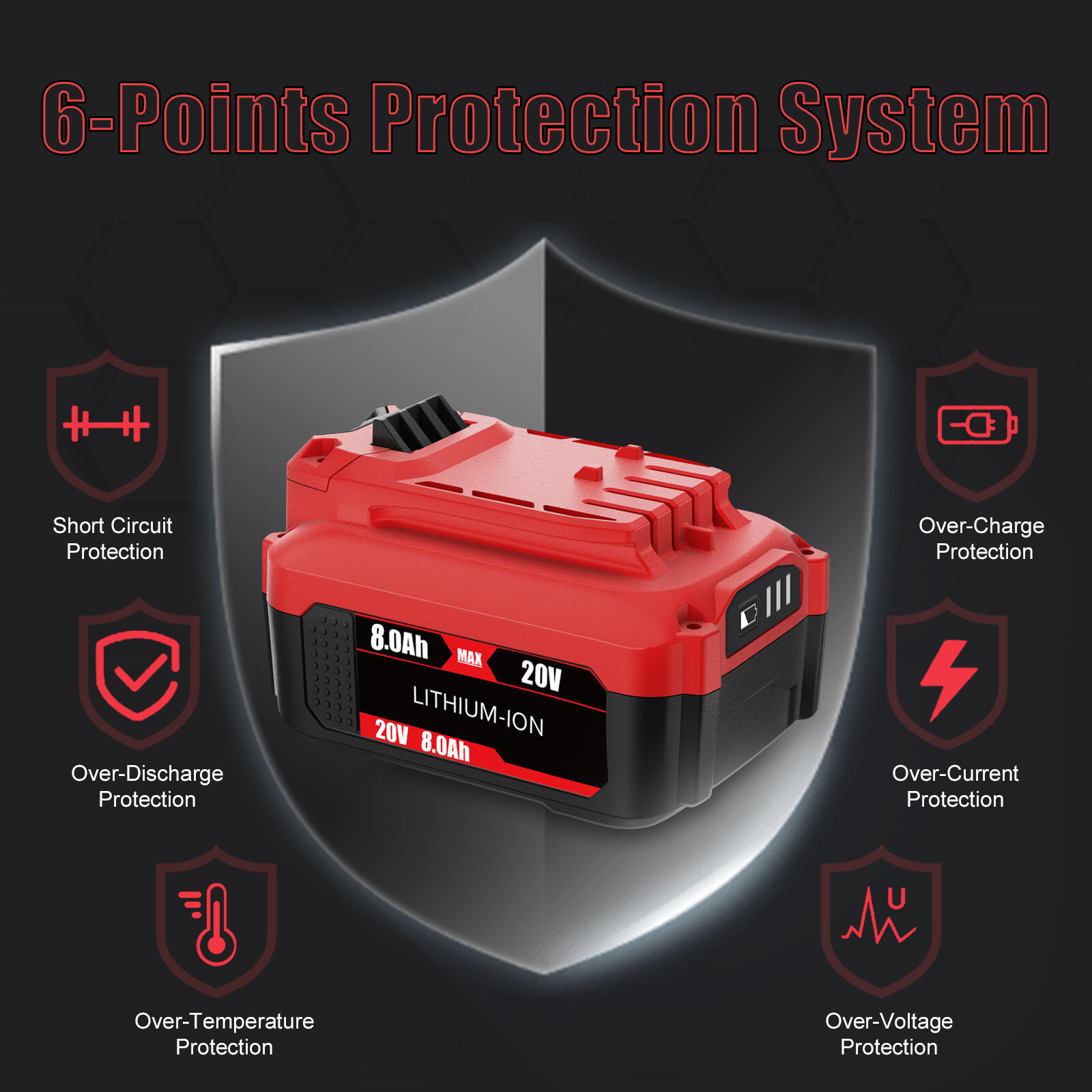 For Craftsman V20 20 Volt MAX 3Ah/8Ah Li-ion Battery CMCB204 CMCB202 CMCB205 New