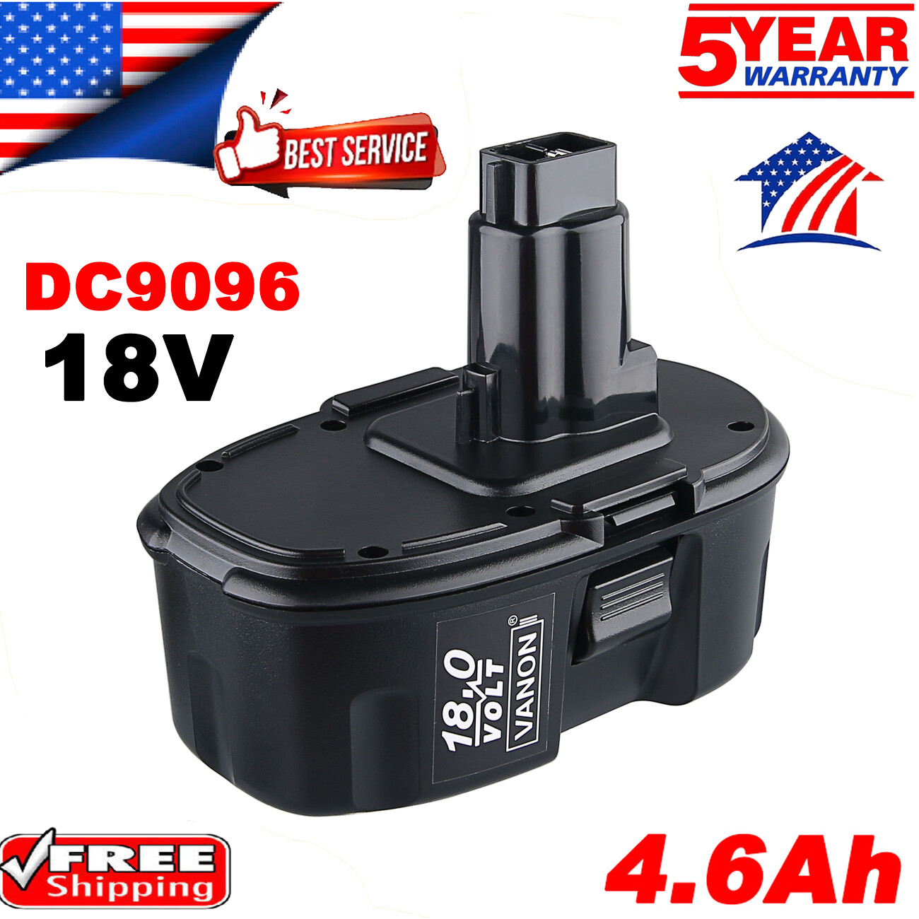 For Dewalt 18V 18-Volt Extended Battery DC9096-2 DC9098 DC9099 DW9096 Drill