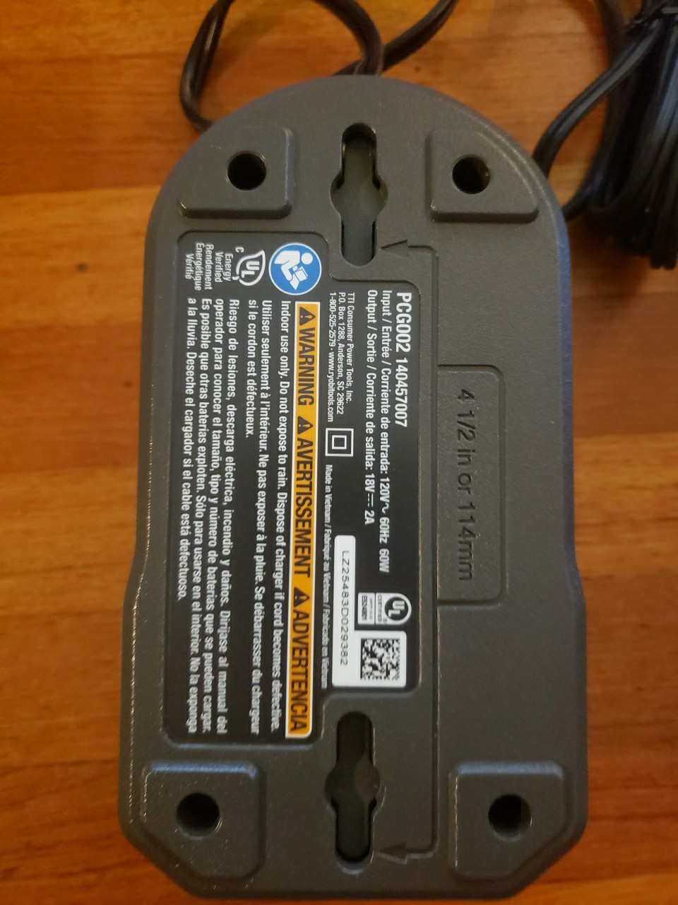 Ryobi Battery Charger OEM PCG002 Authentic 18V ONE+ Li-Ion ORIGINAL New Open Box