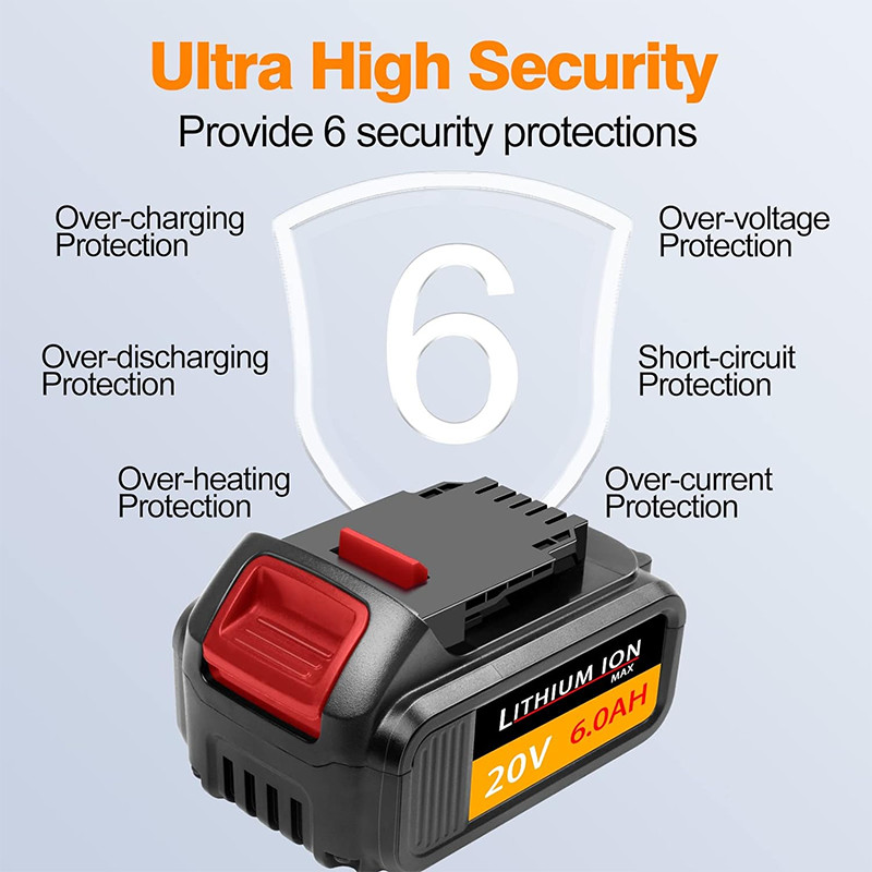 2PACK Battery pack for DeWalt 20V 20 Volt 6.0AH MAX XR DCB206-2 DCB205-2
