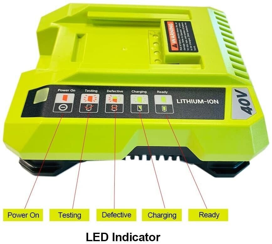 For Ryobi 40V Rapid OP401 Charger 6.0Ah Battery 40 Volt Lithium OP4050 OP40602