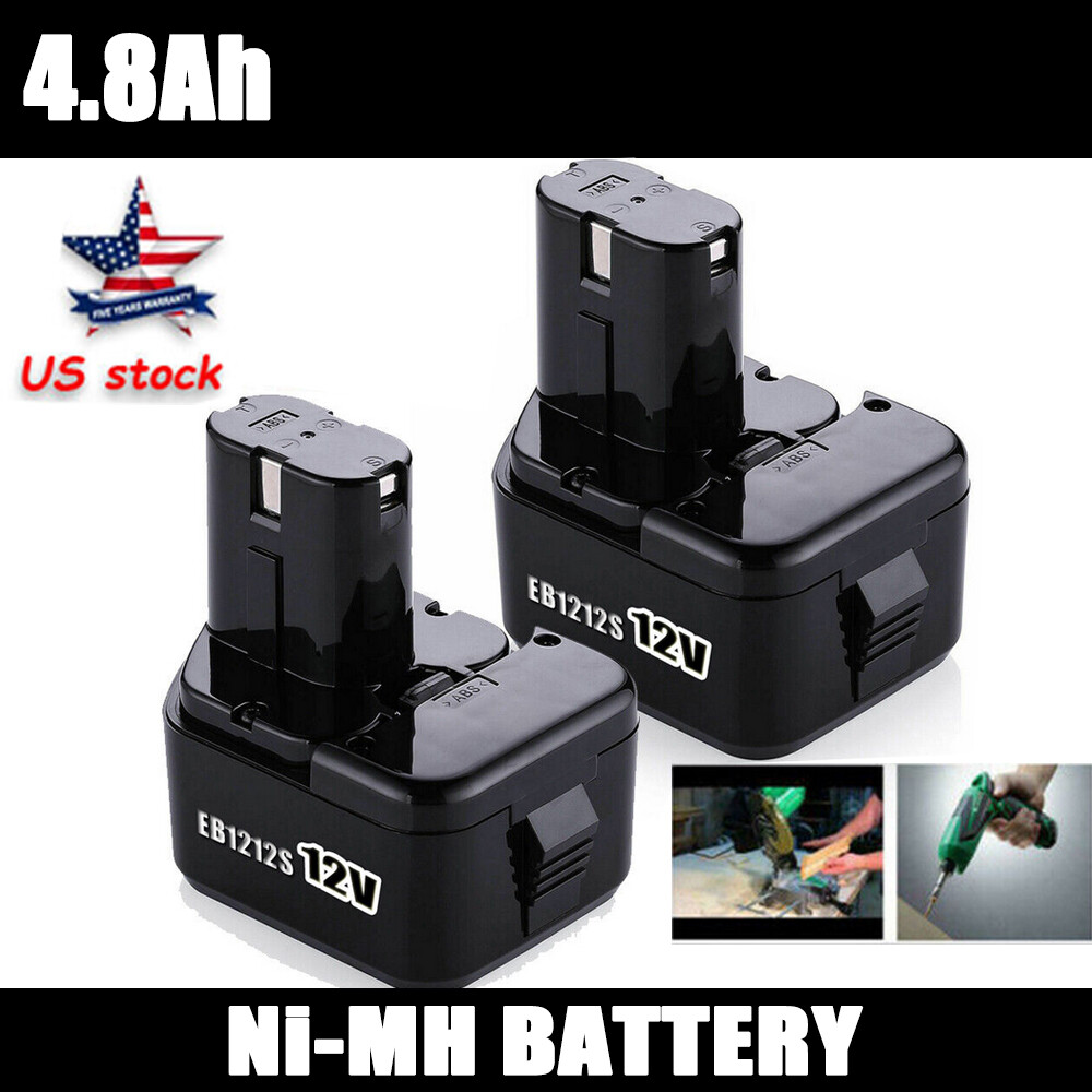 2X for HITACHI 12V 4.8AH EB1212S EB1214S Drill NIMH Battery Cordless EB1220BL