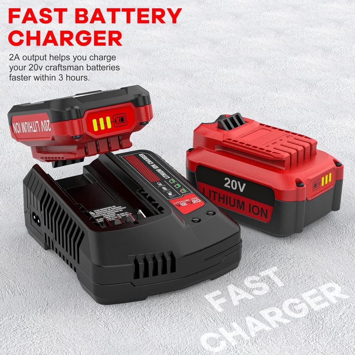 V20 20V Battery Fast Charger CMCB104 For Craftsman 20V Max Lithium ion Battery