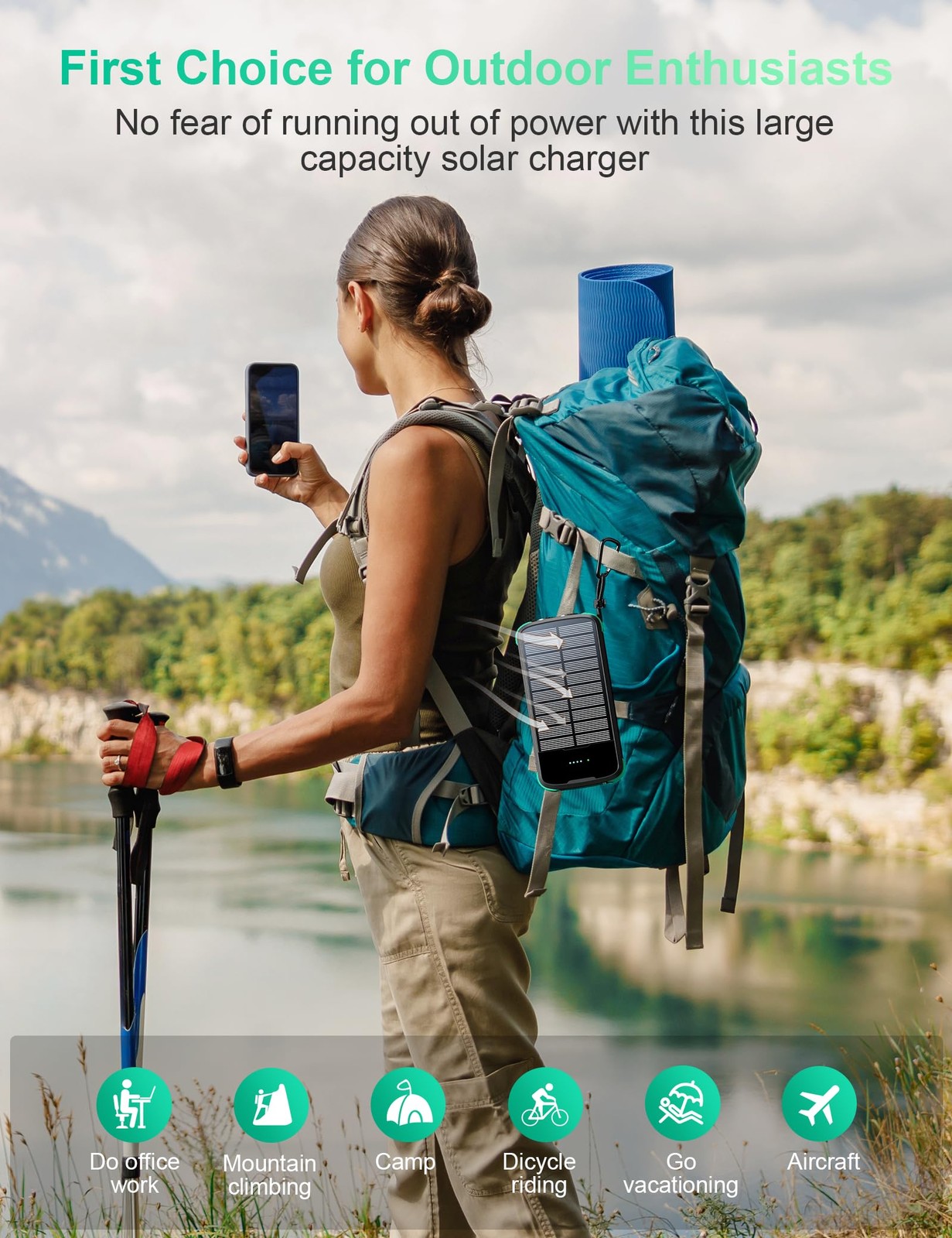 Soxono Solar Charger Power Bank Pd 20W Charging External Batter 40000Mah