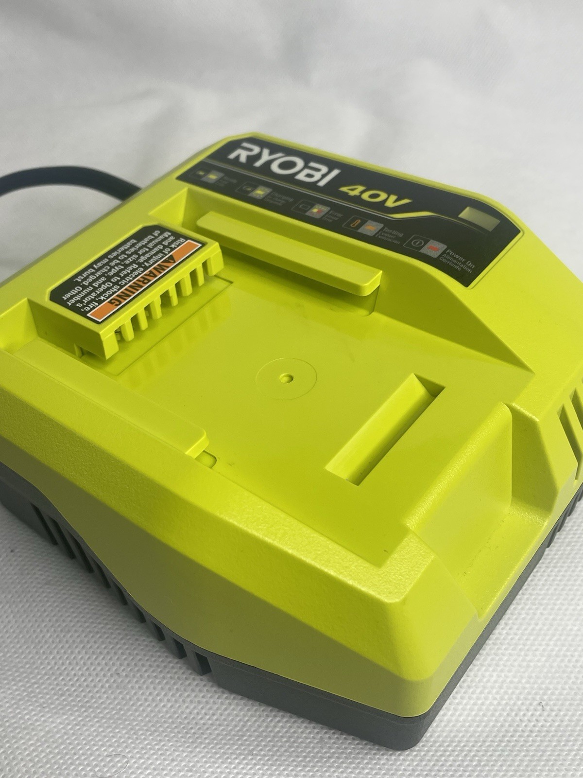RYOBI 40V Lithium-Ion Fast Charger 3 3/4 Compatible Lime Green OP408VNM
