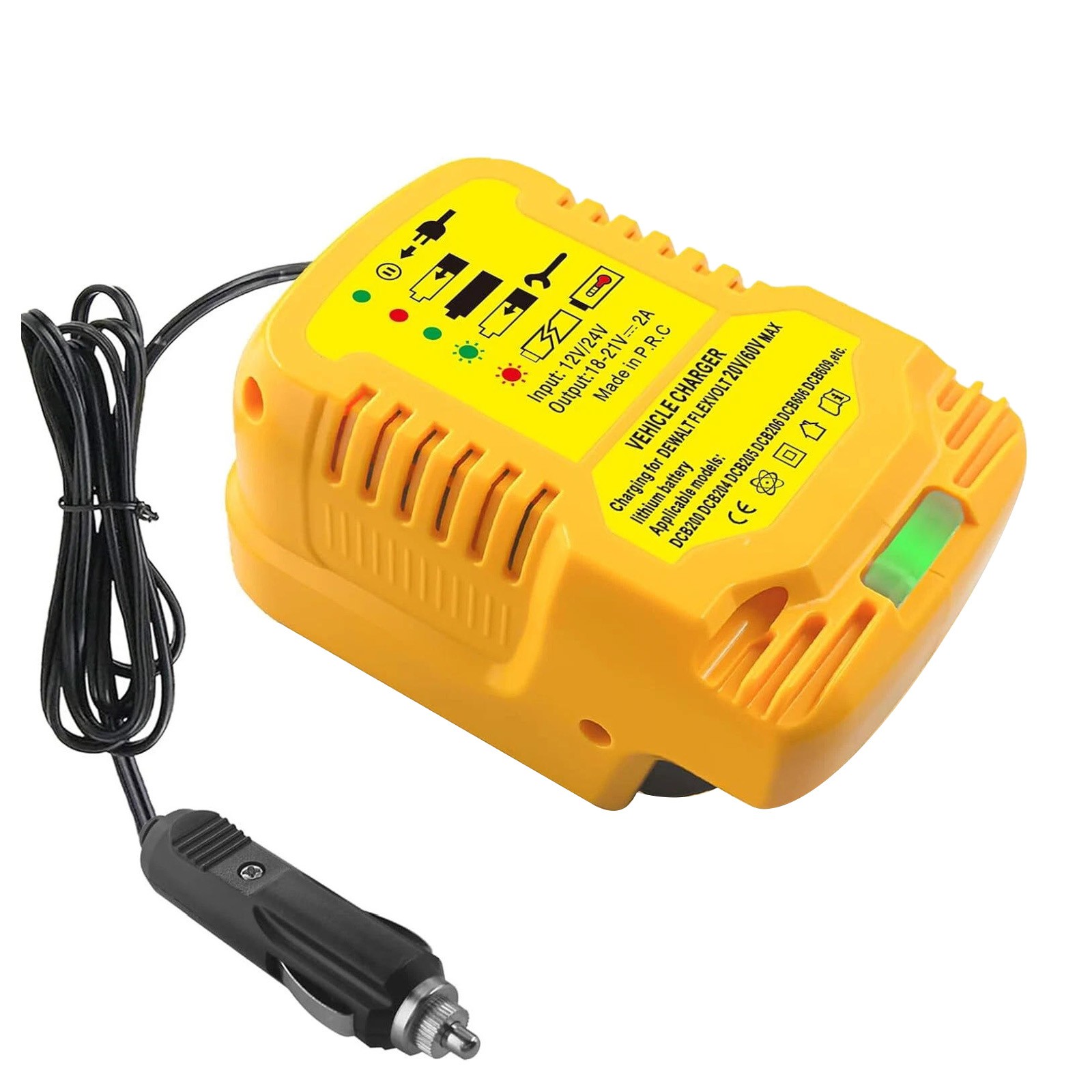 For DeWalt 18V 20V MAX Li-ion Battery Car Charger Compact Design w LED Status