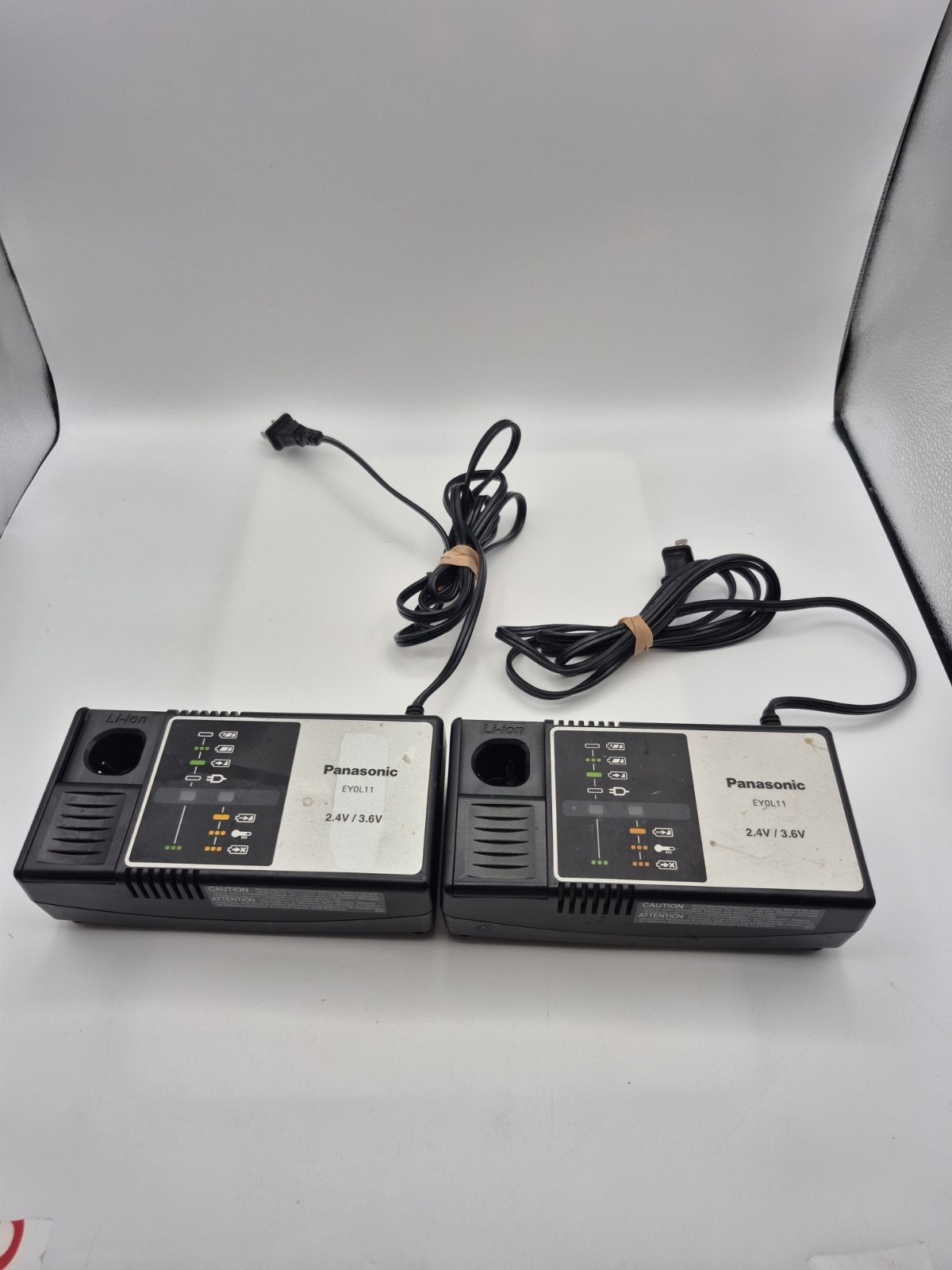 Lot of 2 Panasonic EY0L11 2.4 V/ 3.6 V Ni-MH and Li-Ion Battery Charger Untested