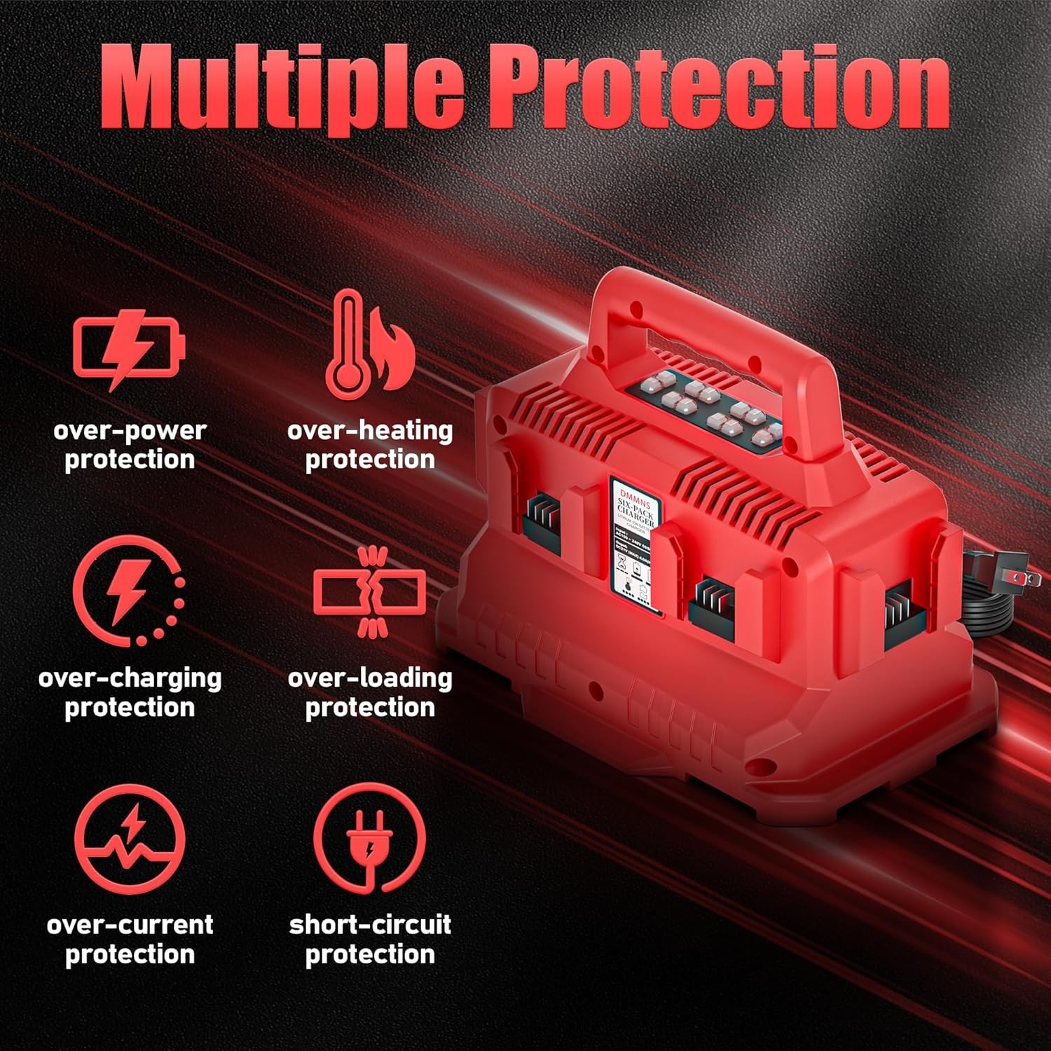 NEW! 6 Port Simultaneous Rapid Charger Replacement for Milwaukee 18V Batteries
