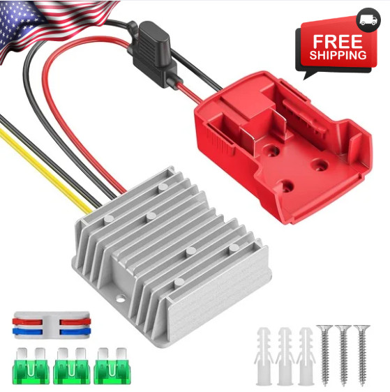 18v to 12v Step Down Converter for Milwaukee M18 Power Wheels Battery Adapter D