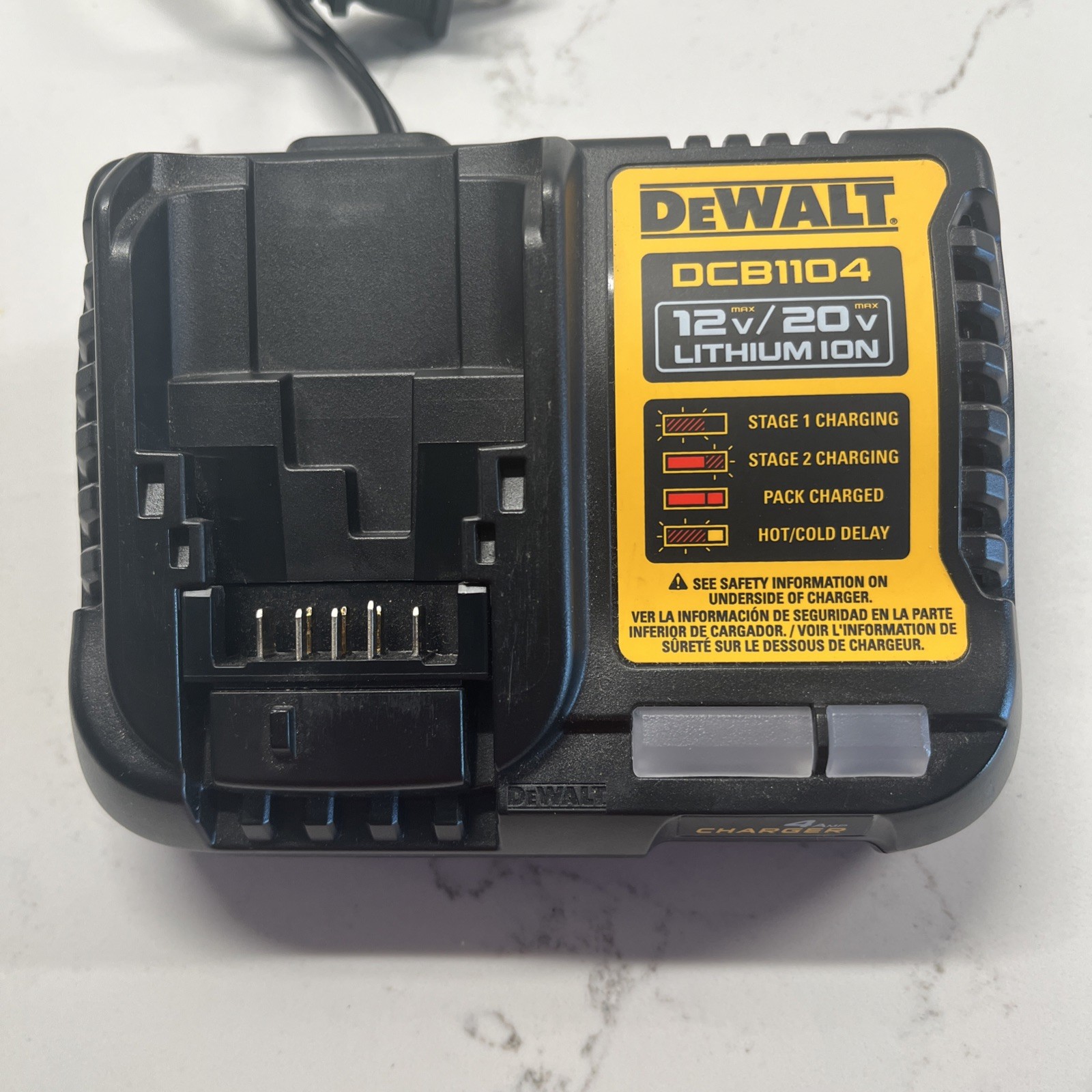 DEWALT DCB1104 12V/20V MAX Lithium-Ion Battery Charger, 1-Battery