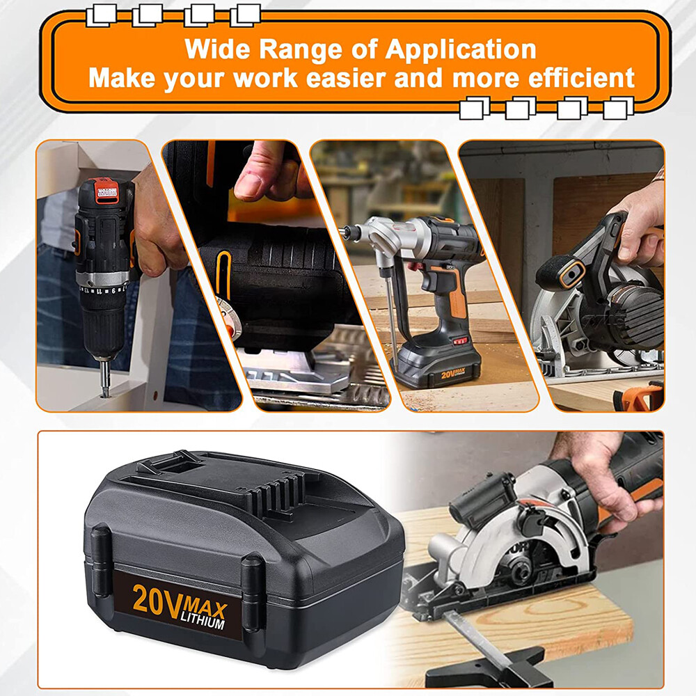 20V MAX Extend Lithium For WORX Battery 20Volt WA3520 WA3525 WA3575 WG155 WG540
