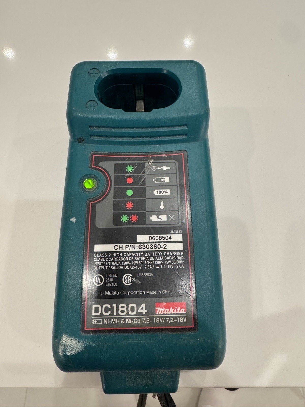 Genuine Makita DC1804T 7.2V-18V Ni-Mh Ni-Cd Battery Charger Tested