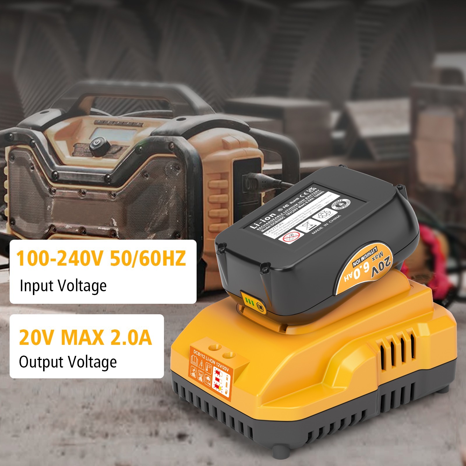 DCB112 20V MAX Battery Charger Replacement for Dewalt Battery Charger