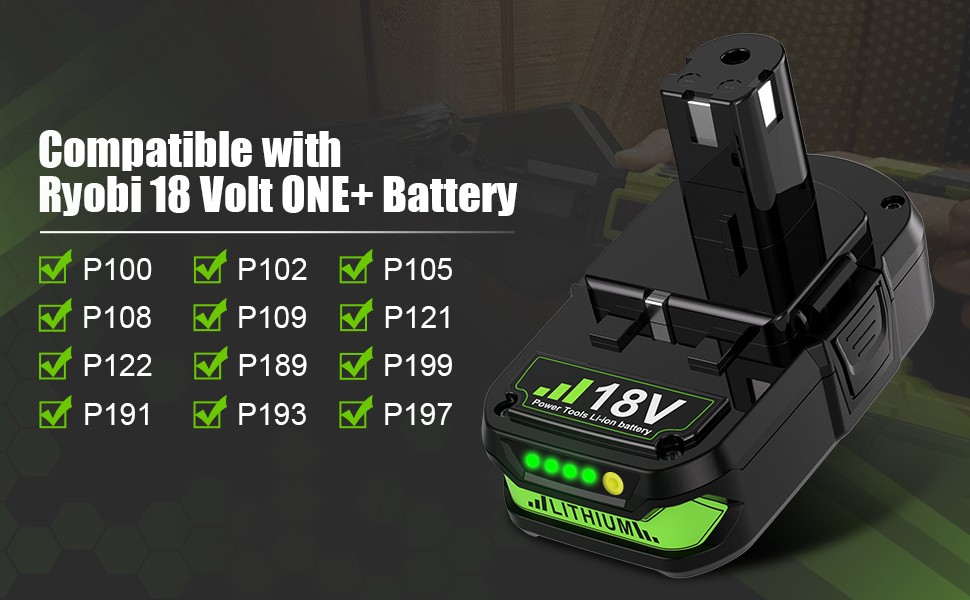 For RYOBI P108 18V One Plus High Capacity 8.0/6.0Ah Lithium-Ion Battery Charger