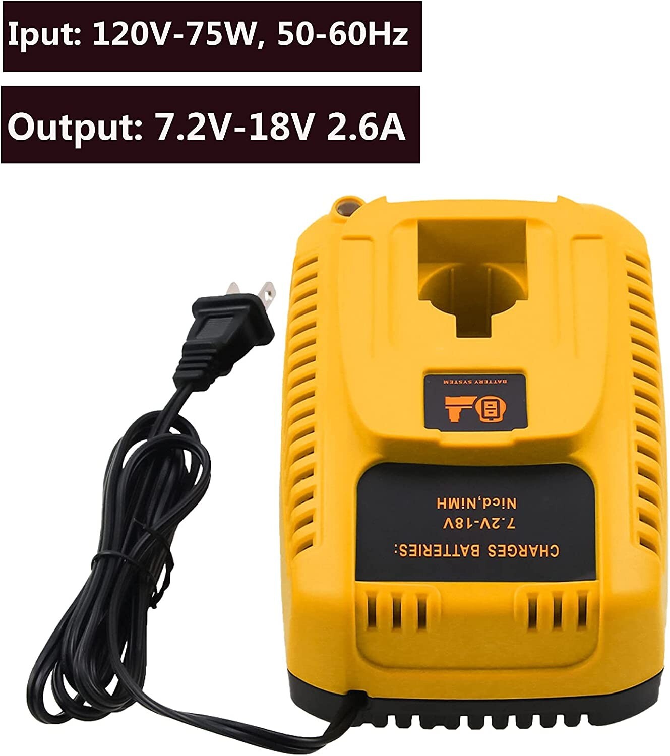 2Pack 18V 18 Volt for Dewalt Battery / Charger DC9096-2 DC9098 DC9099 DC9096