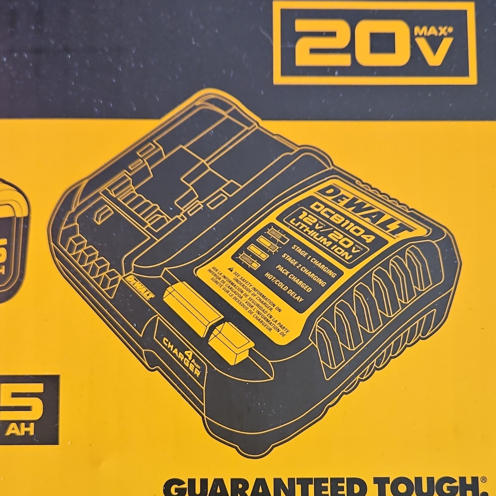 DEWALT 20V MAX DCB205-2C Kit w/ DCB1104 Charger & (2) Batteries Yellow