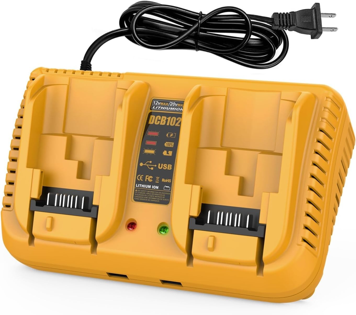 DCB102 For Dewalt 12V 20V Max Li-Ion Fast Charger DCB203 DCB204 DCB609 DCB124