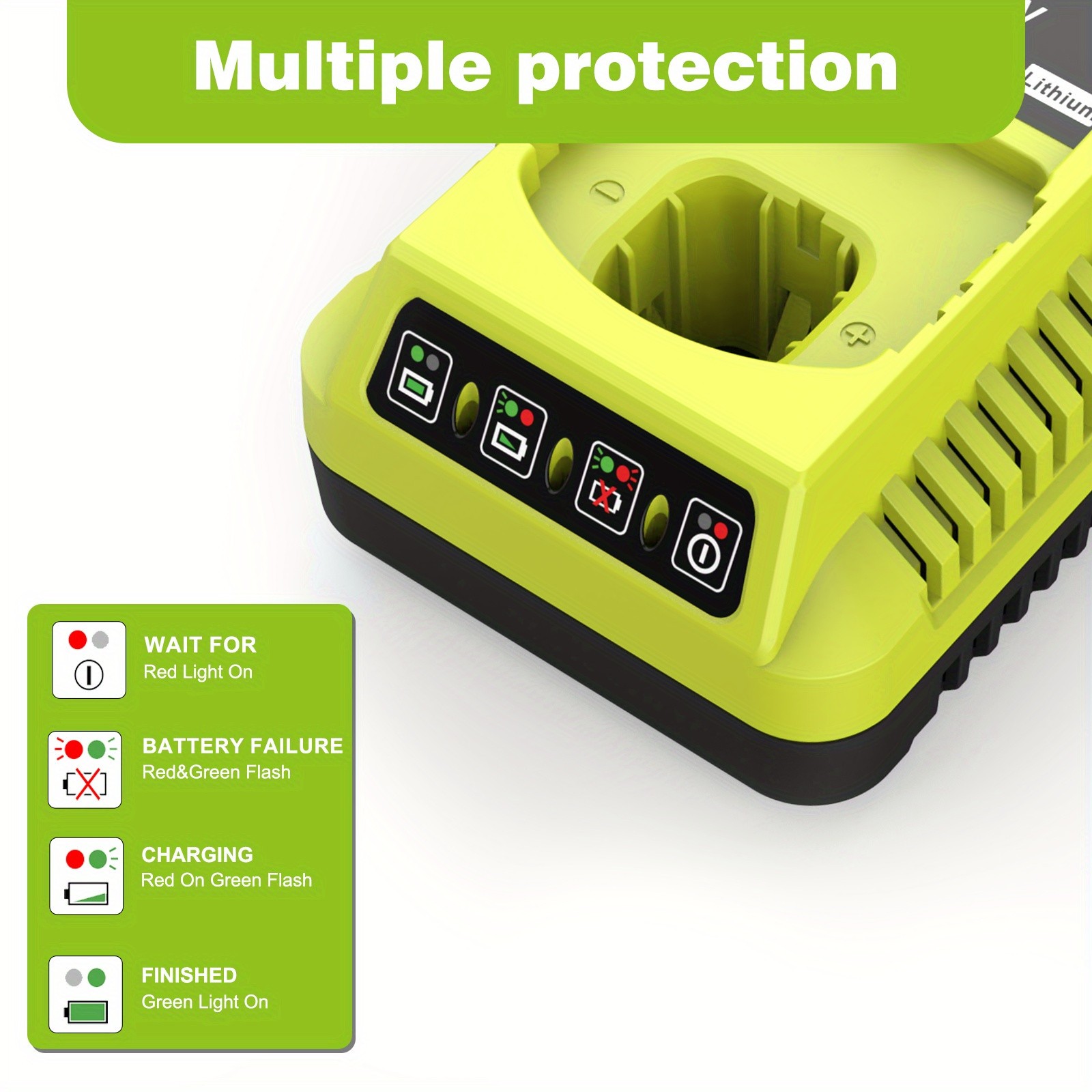 18V Lithium Battery Charger for Ryobi One Plus P117 P108 P107 P102 P103