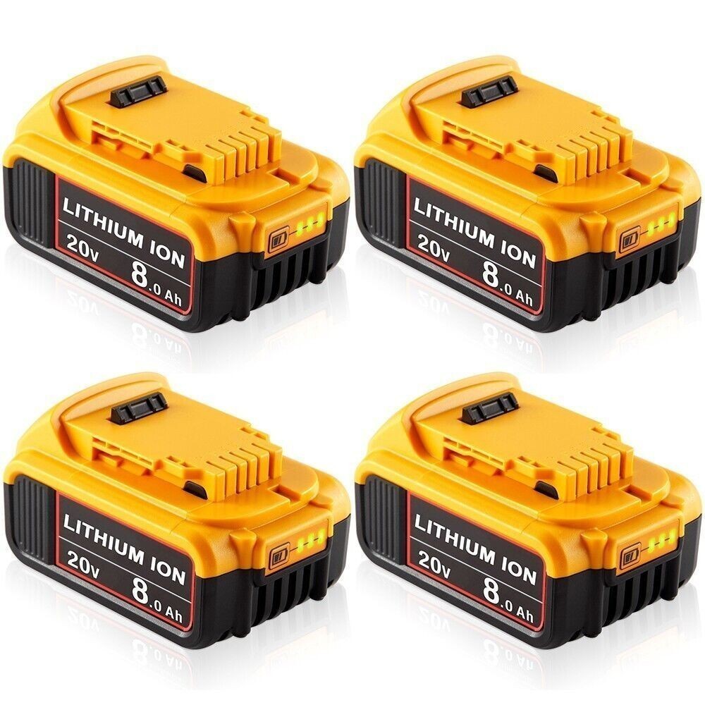 4Pack 8.0Ah for Dewalt 20 Volt Max Battery 20V Lithium-ion DCB201 DCB200 8Ah