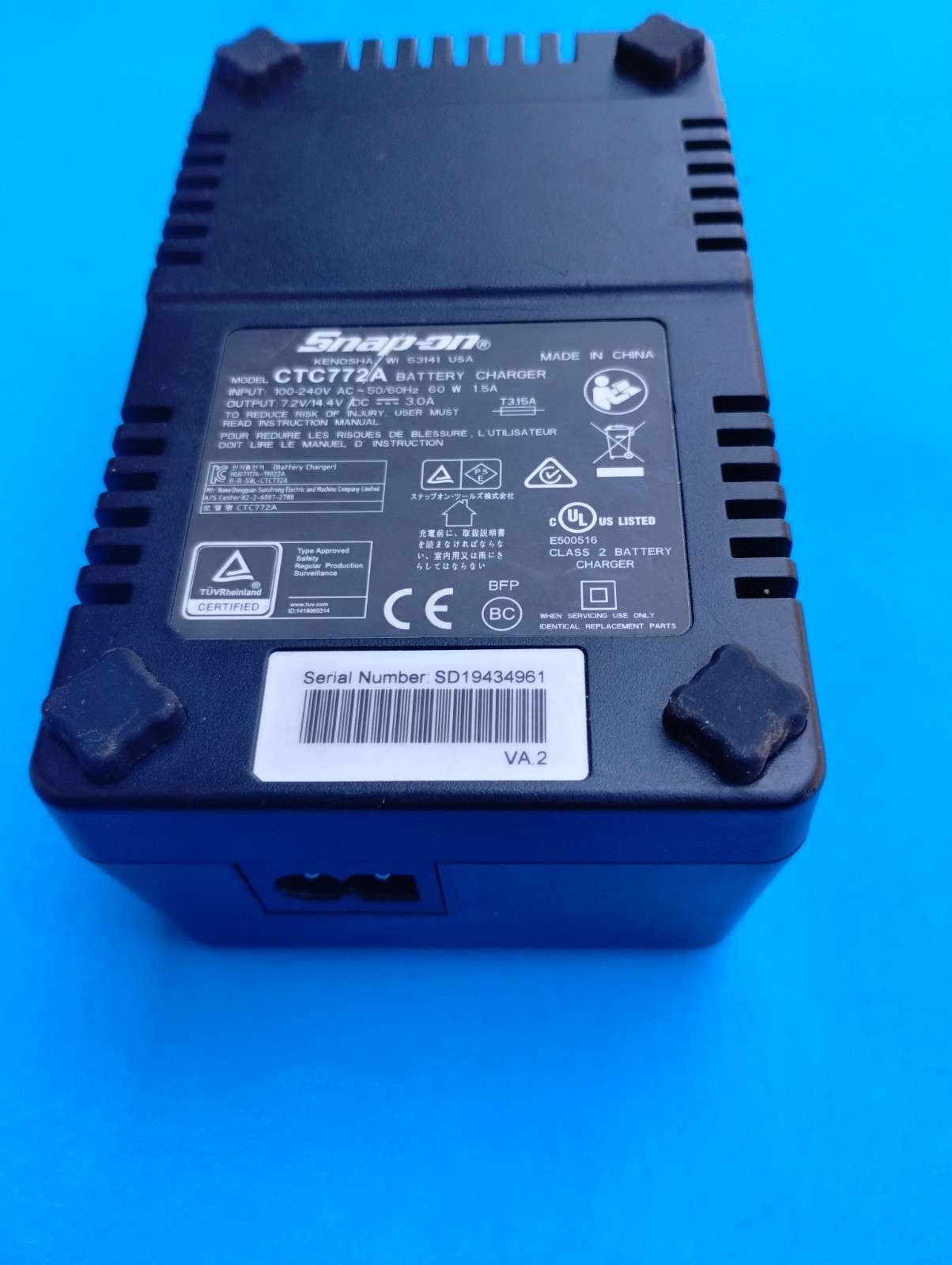 Snap-on CTC772A 7.2V– 14.4V Lithium Battery Charger, Tested!