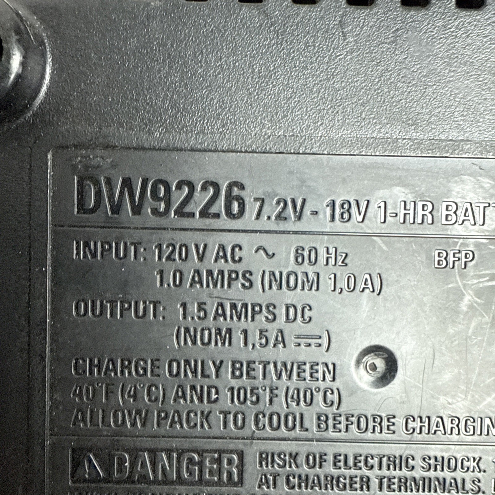 DeWalt DW9226 7.2V–18V NiCd Battery Charger OEM Tested