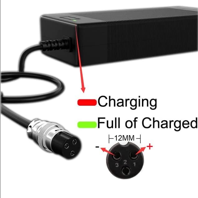 54.6V Charger 13S Lithium Battery 48V Output 1.5A 3 Prong Jack GX16 for Healt…