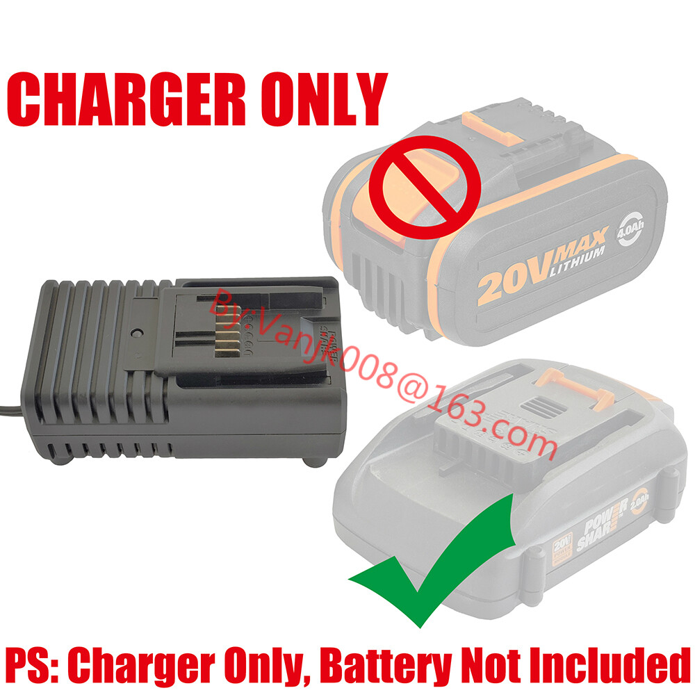 1PCS Worx 20V WA3520/3525/3575 6-PIN Li-Ion Battery WA3742 Wall Style Charger