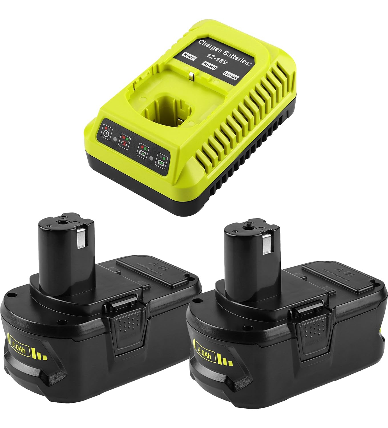 CKSTAYIL 2-Pack 8.0Ah 18V Replacement Battery for Ryobi and P117…