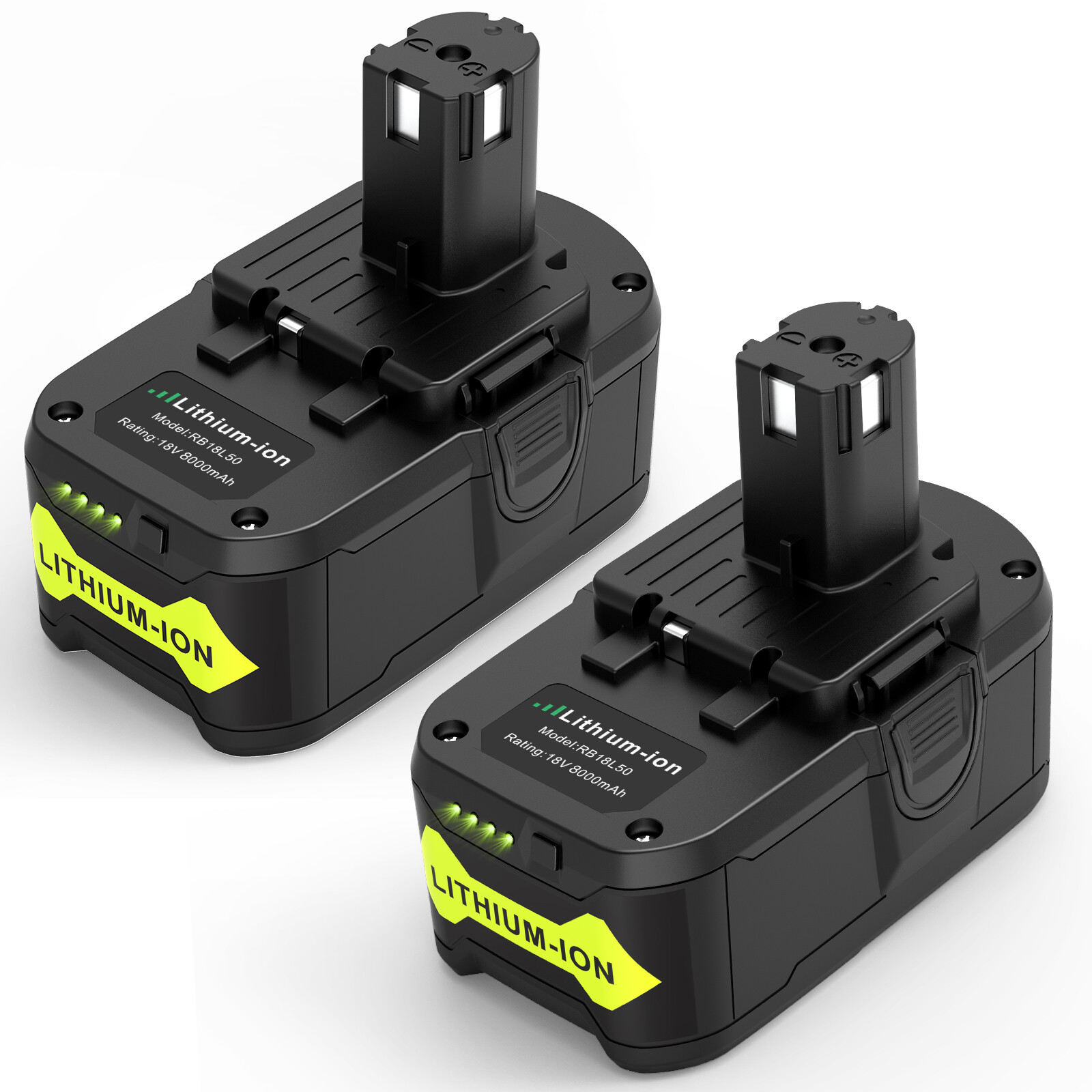 2/1PACK 8Ah For RYOBI P108 18V One Plus High Capacity Battery 18Volt Lithium-Ion