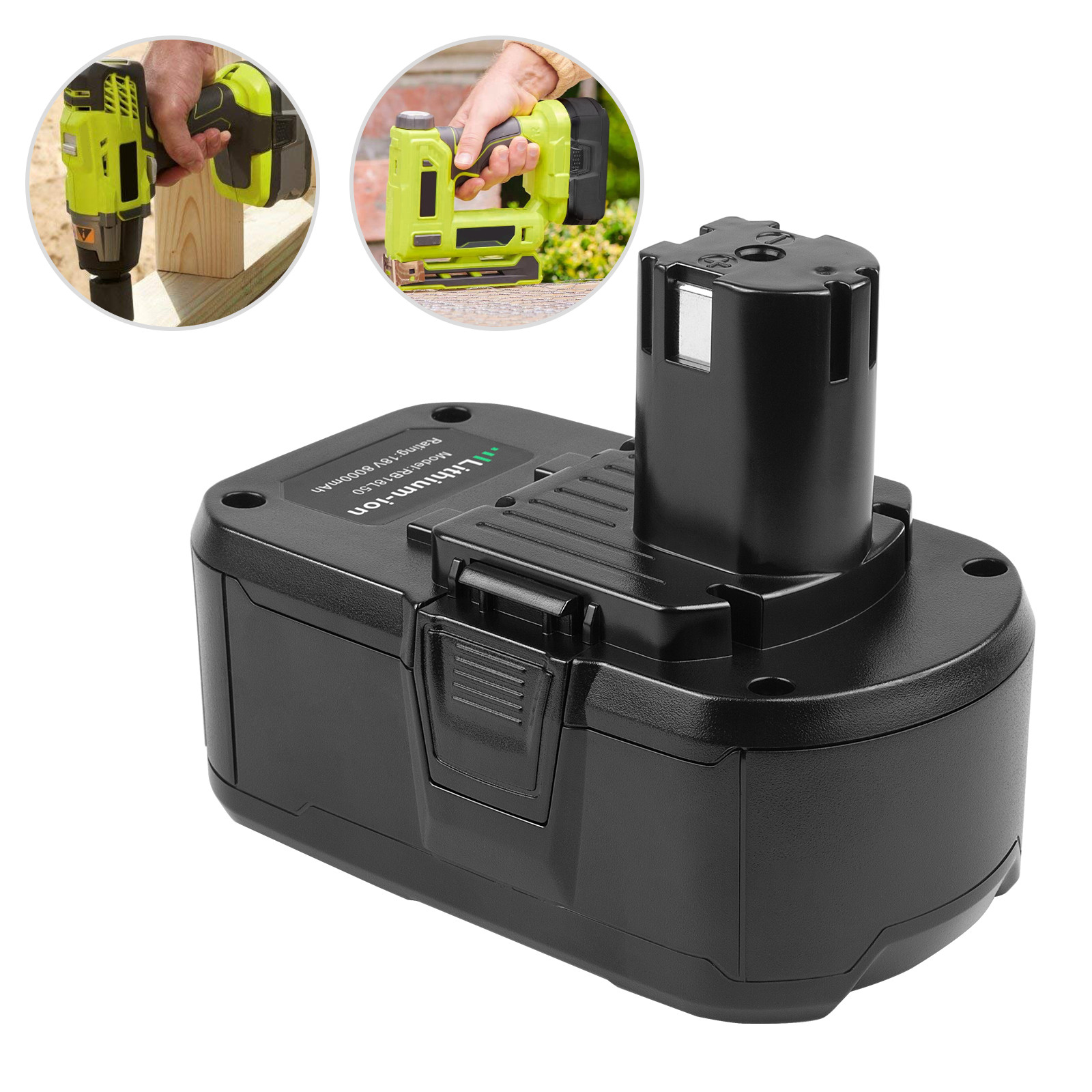 8.0Ah For RYOBI P108 18V Lithium-Ion High Capacity Battery 18 Volt For One Plus