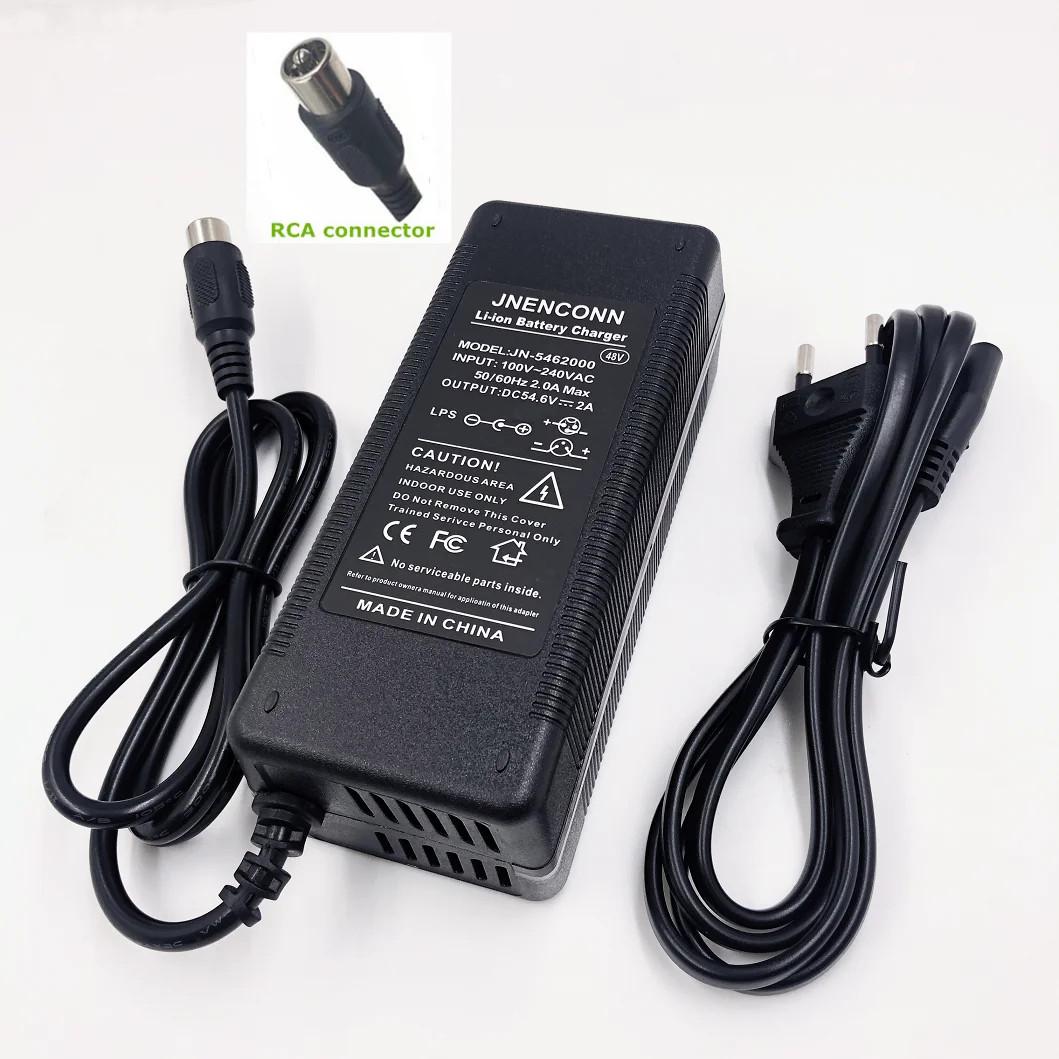 54.6V 2A Lithium Battery Charger for 48V 13S Li-ion Battery Packs
