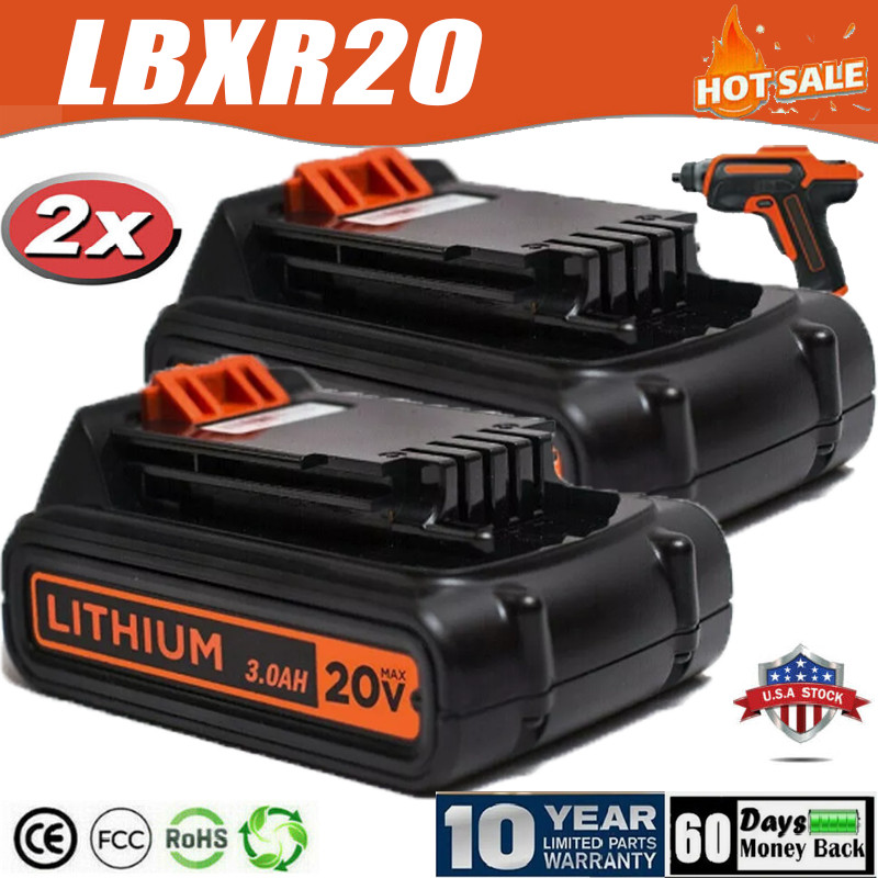2X 3.8Ah 20V LB2X4020 Battery FOR Black and Decker 20V MAX Lithium LBXR20 LBX20