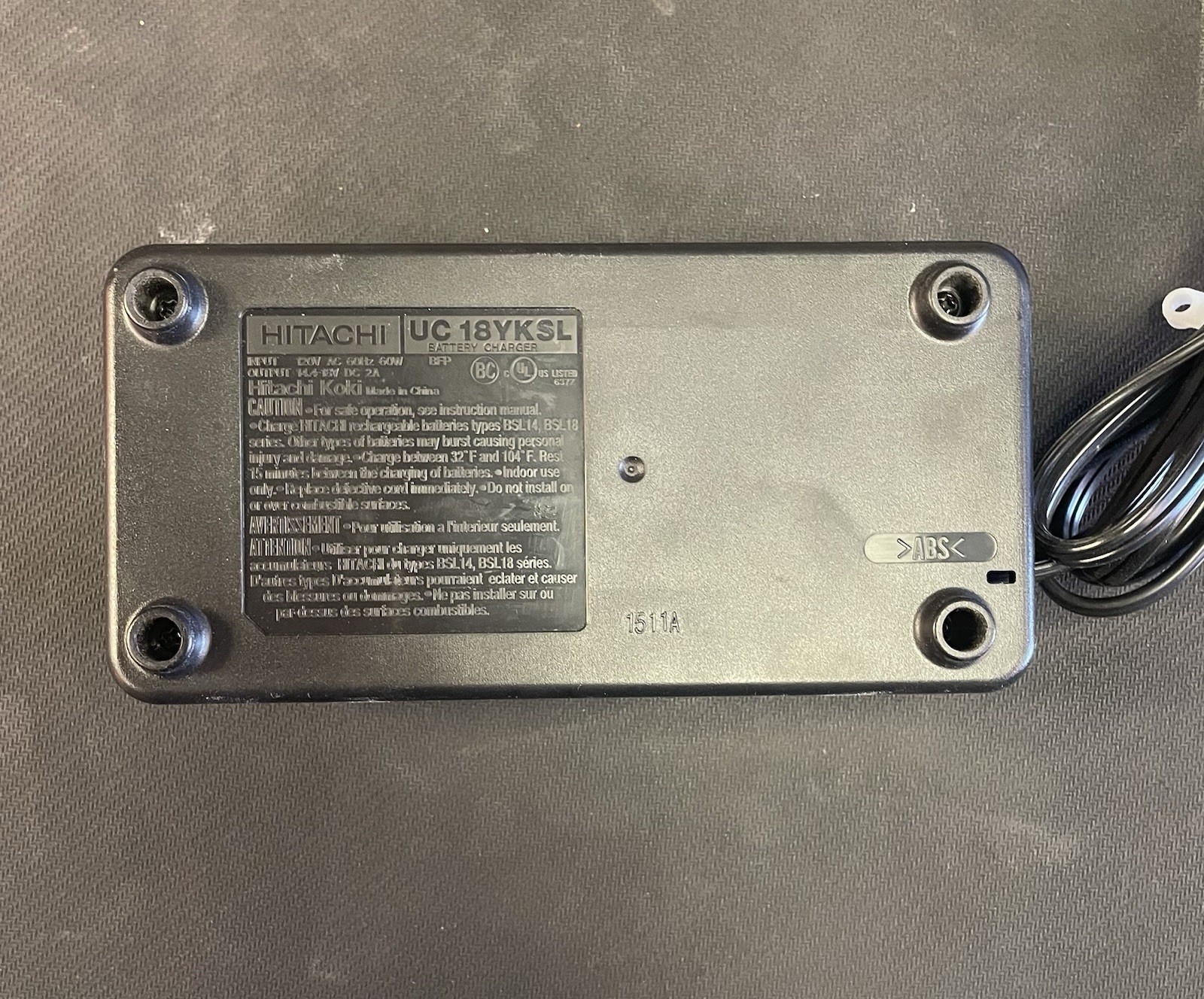 HITACHI UC18YKSL Lithium Battery Charger 14.4V- 18V